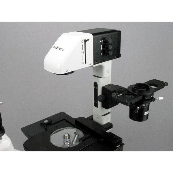 AmScope IN480 Series Inverted Infinity-Corrected Phase-Contrast Trinocular Compound Microscope With Active-Cooling Digital Camera - Image 9