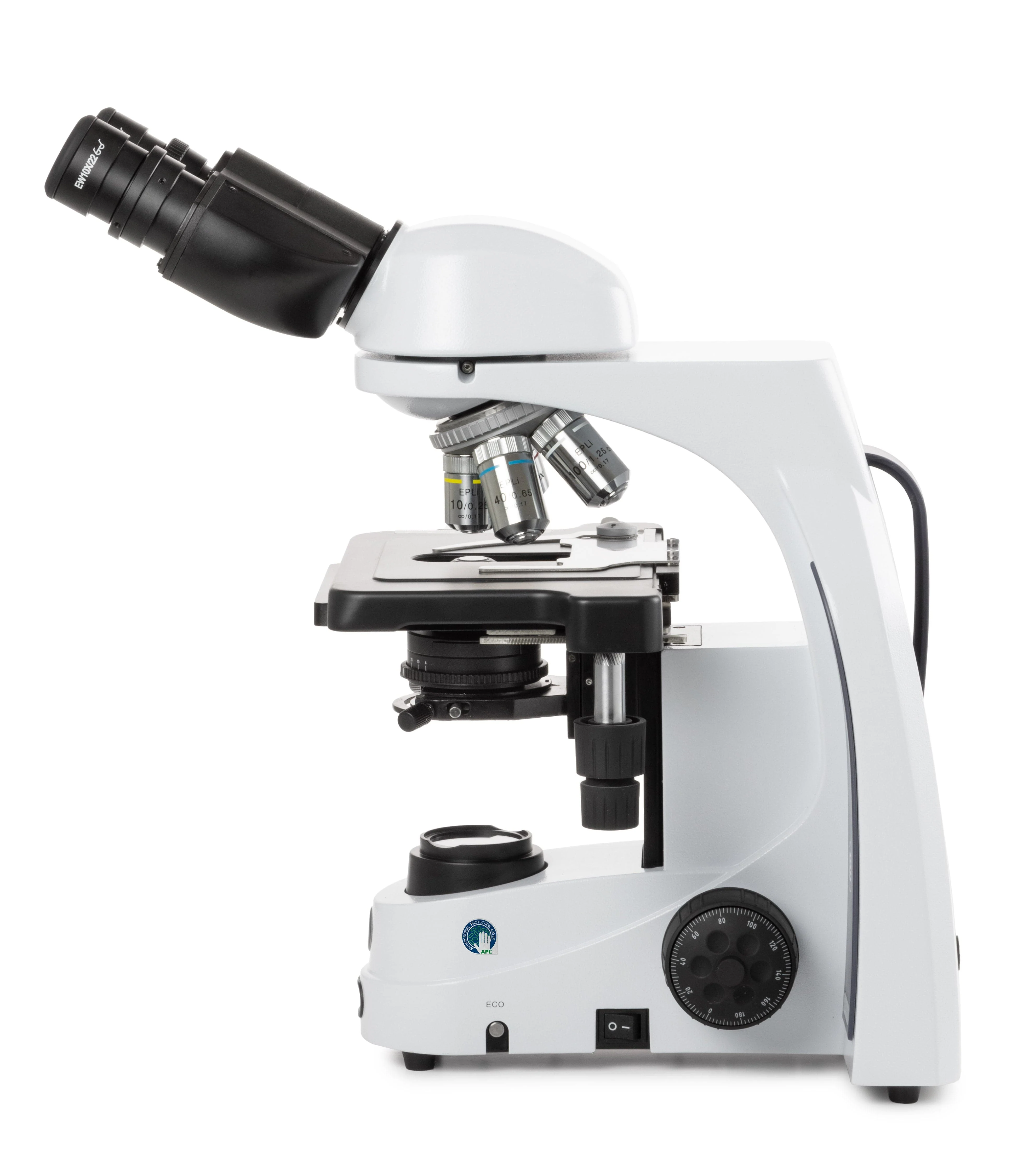 Euromex iScope Series Binocular Compound Microscope w/ EWF 10x/22 mm Eyepieces, E-plan EPLi 4/10/S40/S100x Oil IOS Objectives, Rackless Stage and 3W NeoLED™ Illumination - Image 4