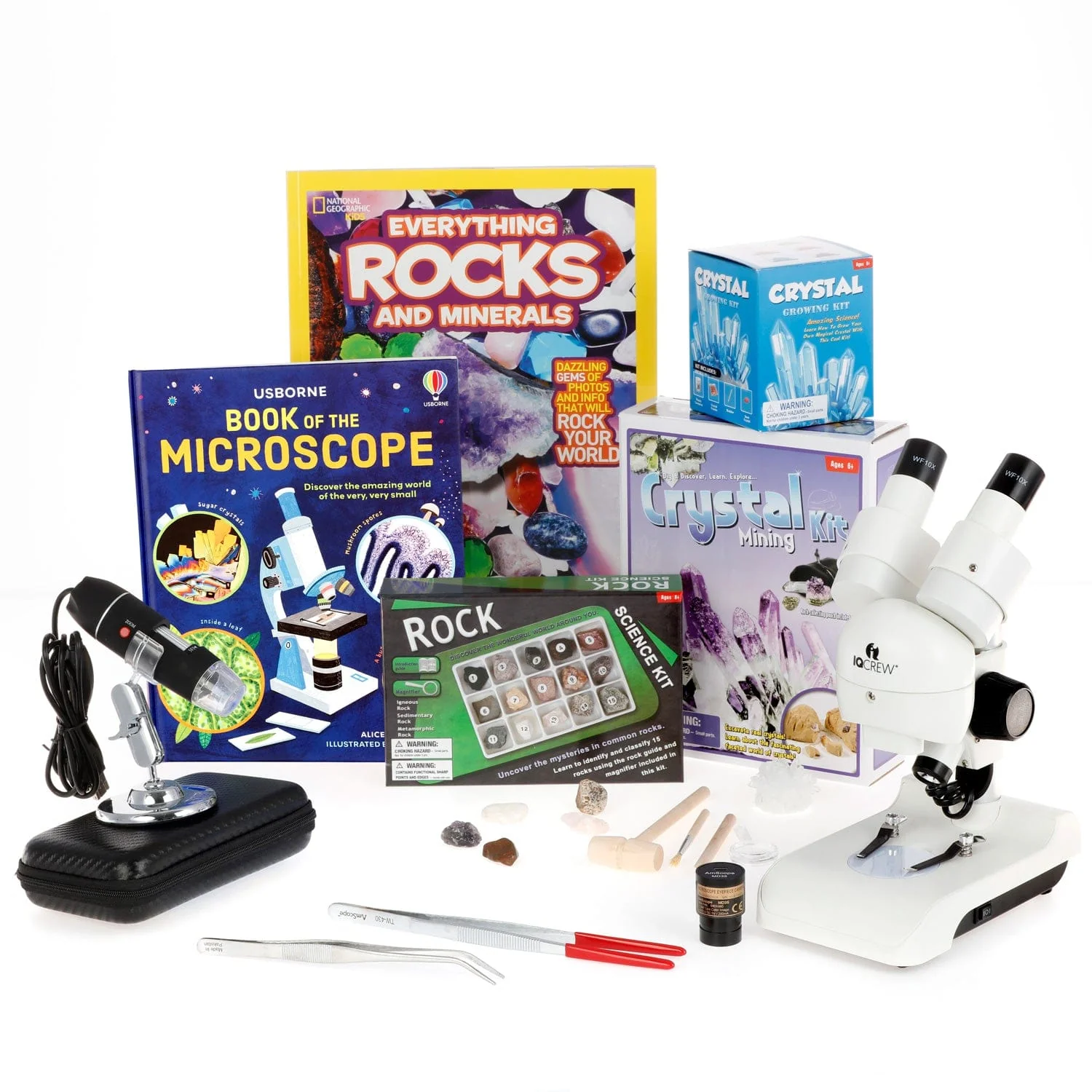 Amscope KVB-GEM-122-EXP Monocular Compound Microscope for Kids STEM Education Microscopes, Student Lab Microscopes, Biological Science Microscopes
