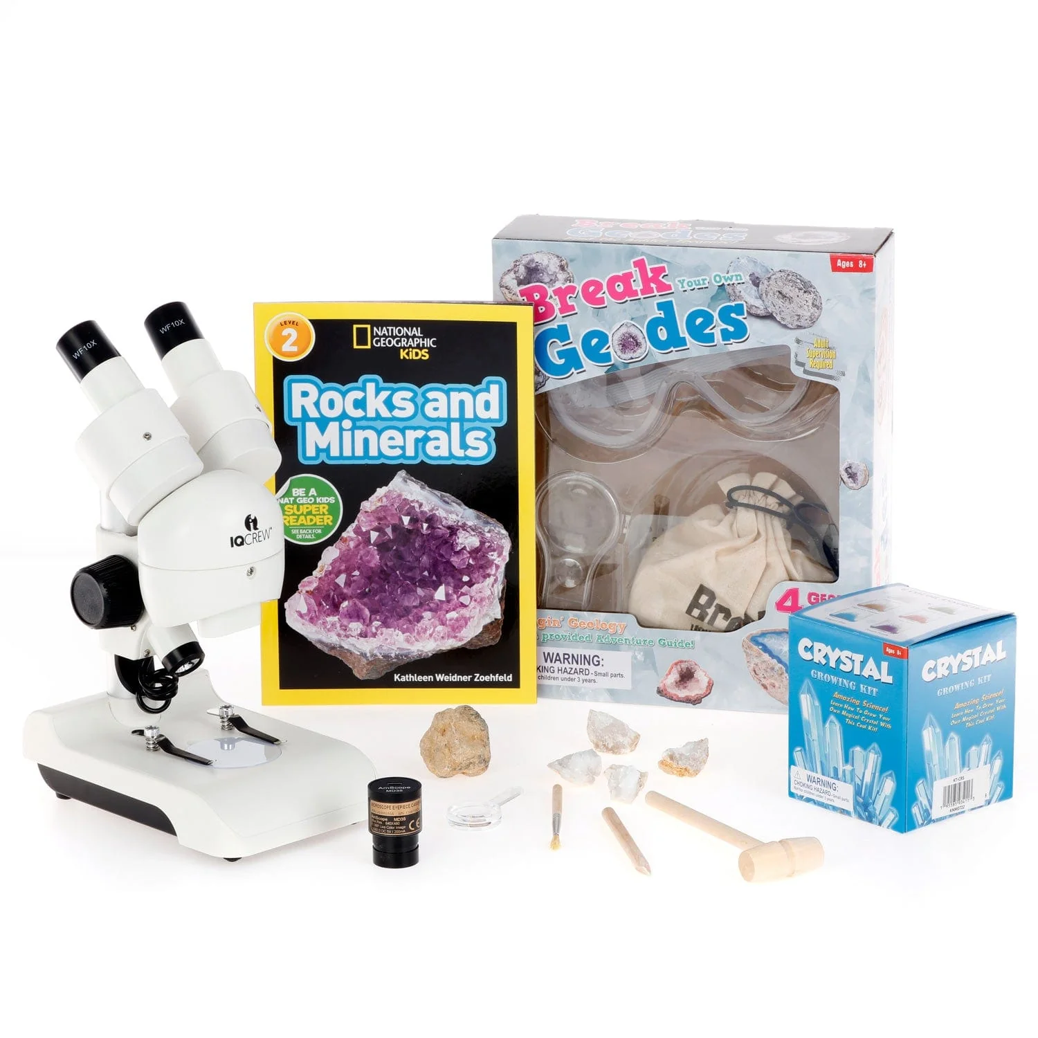 Amscope KVB-GEO-122-ADV Monocular Compound Microscope for Kids STEM Education Microscopes, Student Lab Microscopes, Biological Science Microscopes