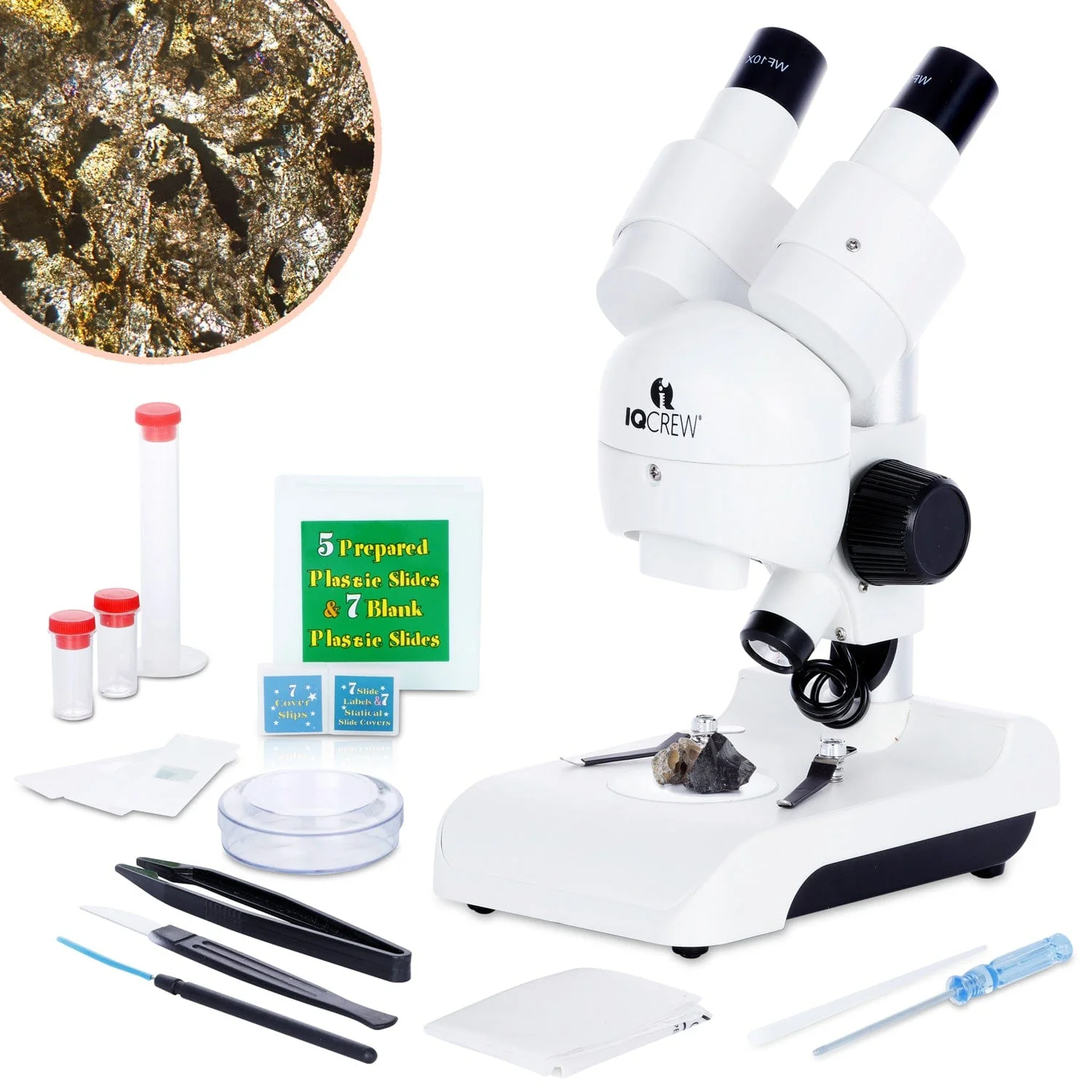 Amscope KVB-GEO-122-DIS Monocular Compound Microscope for Kids STEM Education Microscopes, Student Lab Microscopes, Biological Science Microscopes - Image 7
