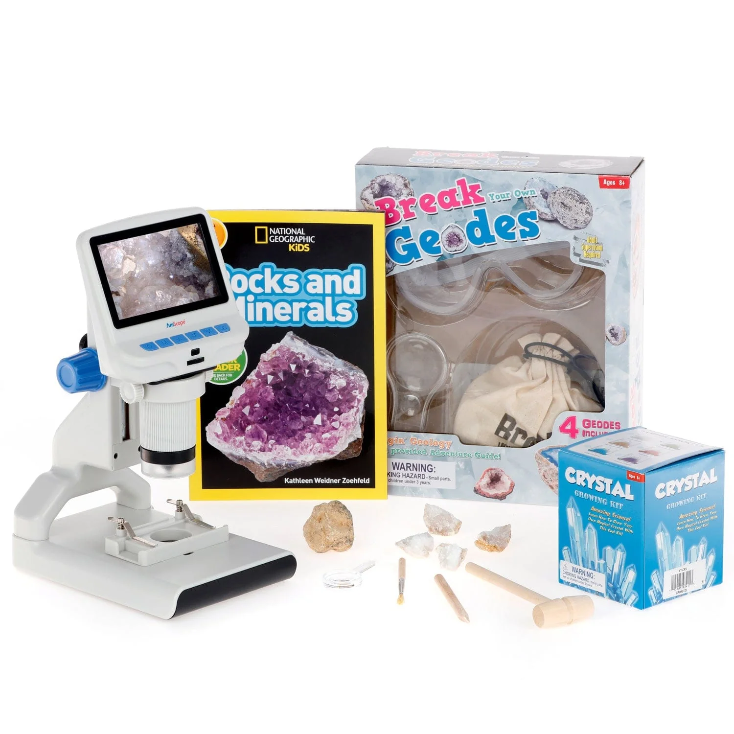 Amscope KVB-GEO-140-ADV Monocular Compound Microscope for Kids STEM Education Microscopes, Student Lab Microscopes, Biological Science Microscopes