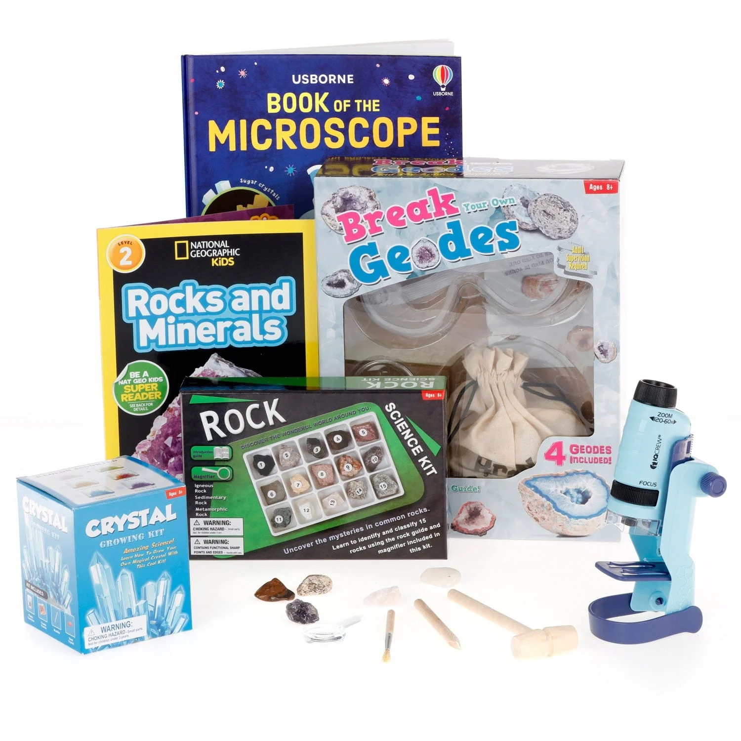 Amscope KVB-GEO-612-DIS Monocular Compound Microscope for Kids STEM Education Microscopes, Student Lab Microscopes, Biological Science Microscopes