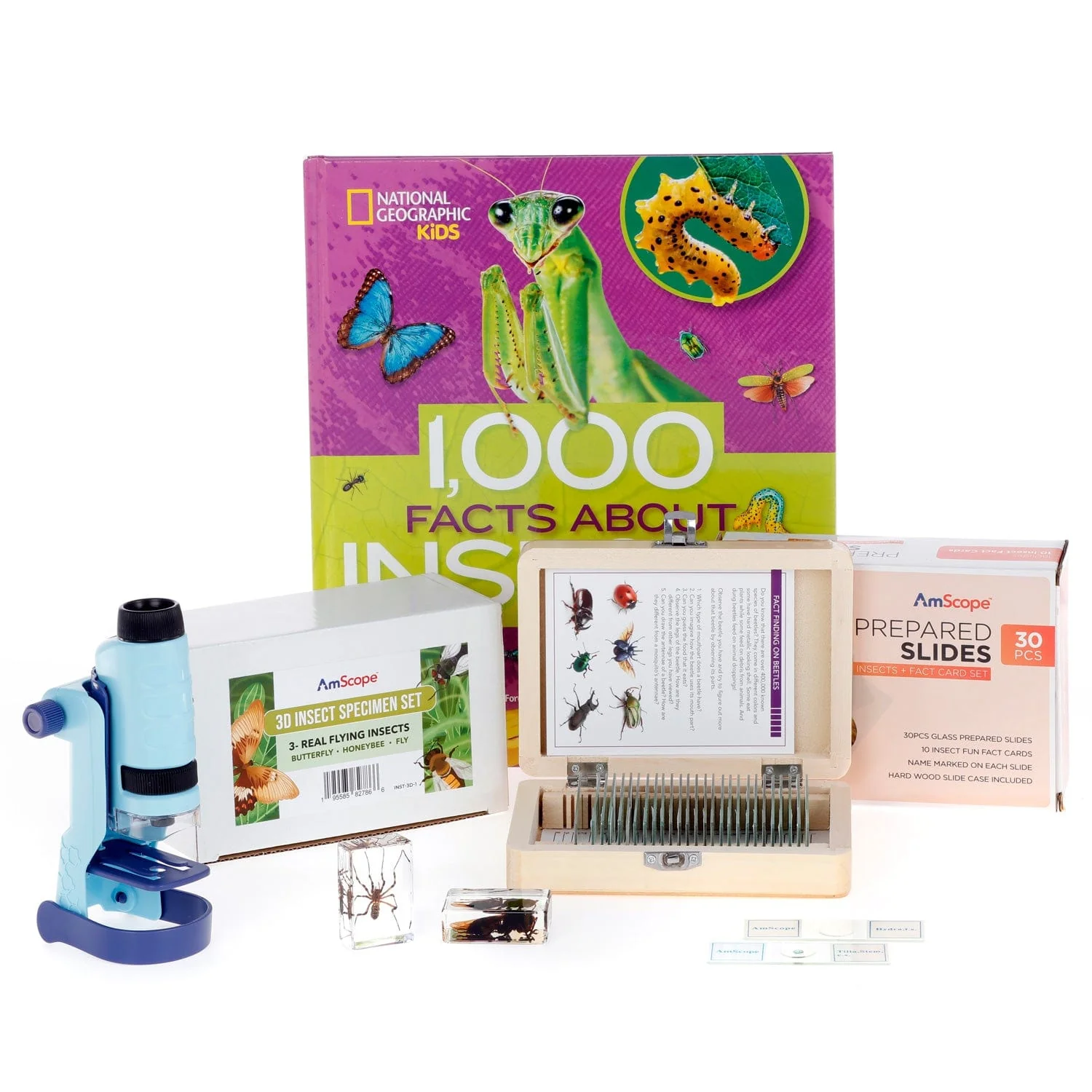 Amscope KVB-INST-612-ADV Monocular Compound Microscope for Kids STEM Education Microscopes, Student Lab Microscopes, Biological Science Microscopes