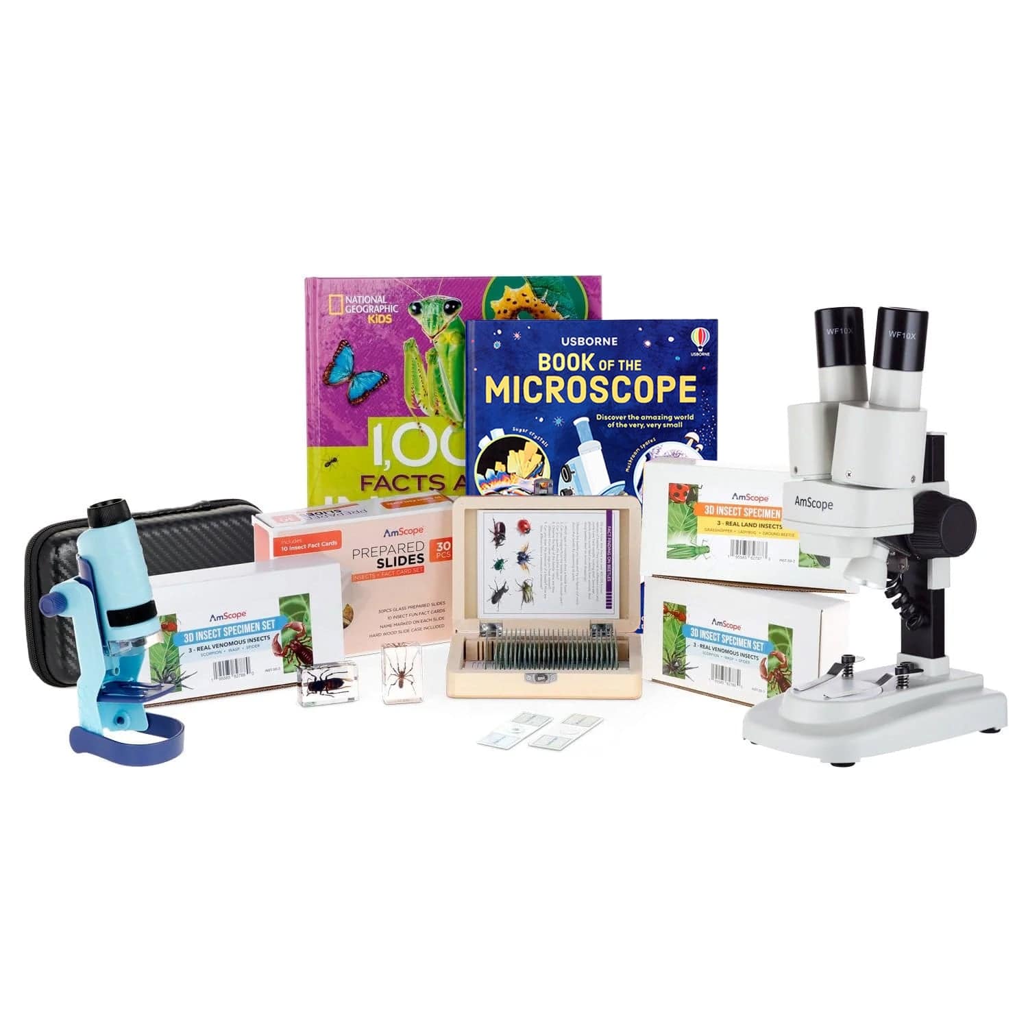 Amscope KVB-INST-612-EXP Monocular Compound Microscope for Kids STEM Education Microscopes, Student Lab Microscopes, Biological Science Microscopes