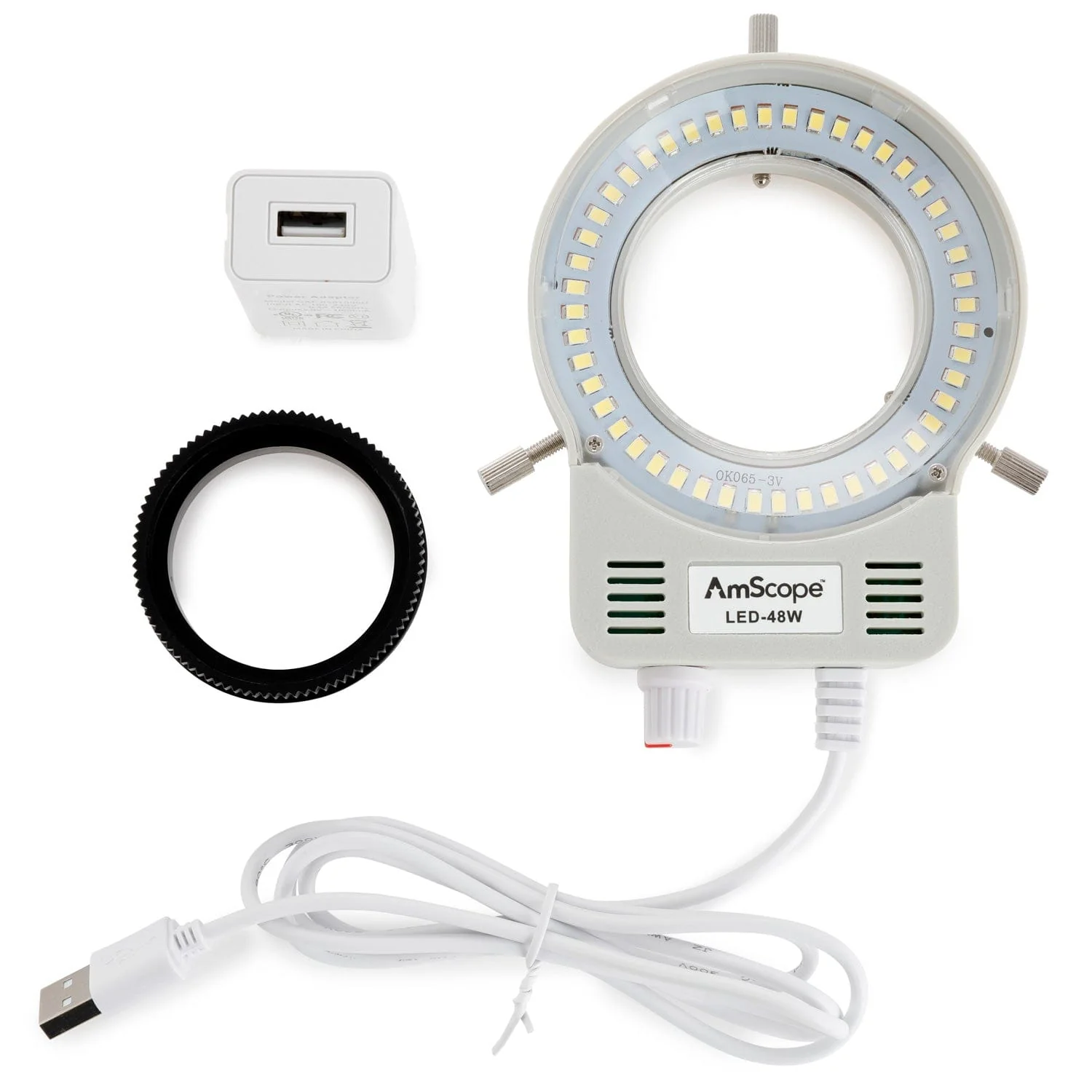 AmScope 48 LED Microscope Ring Light with Dimmer