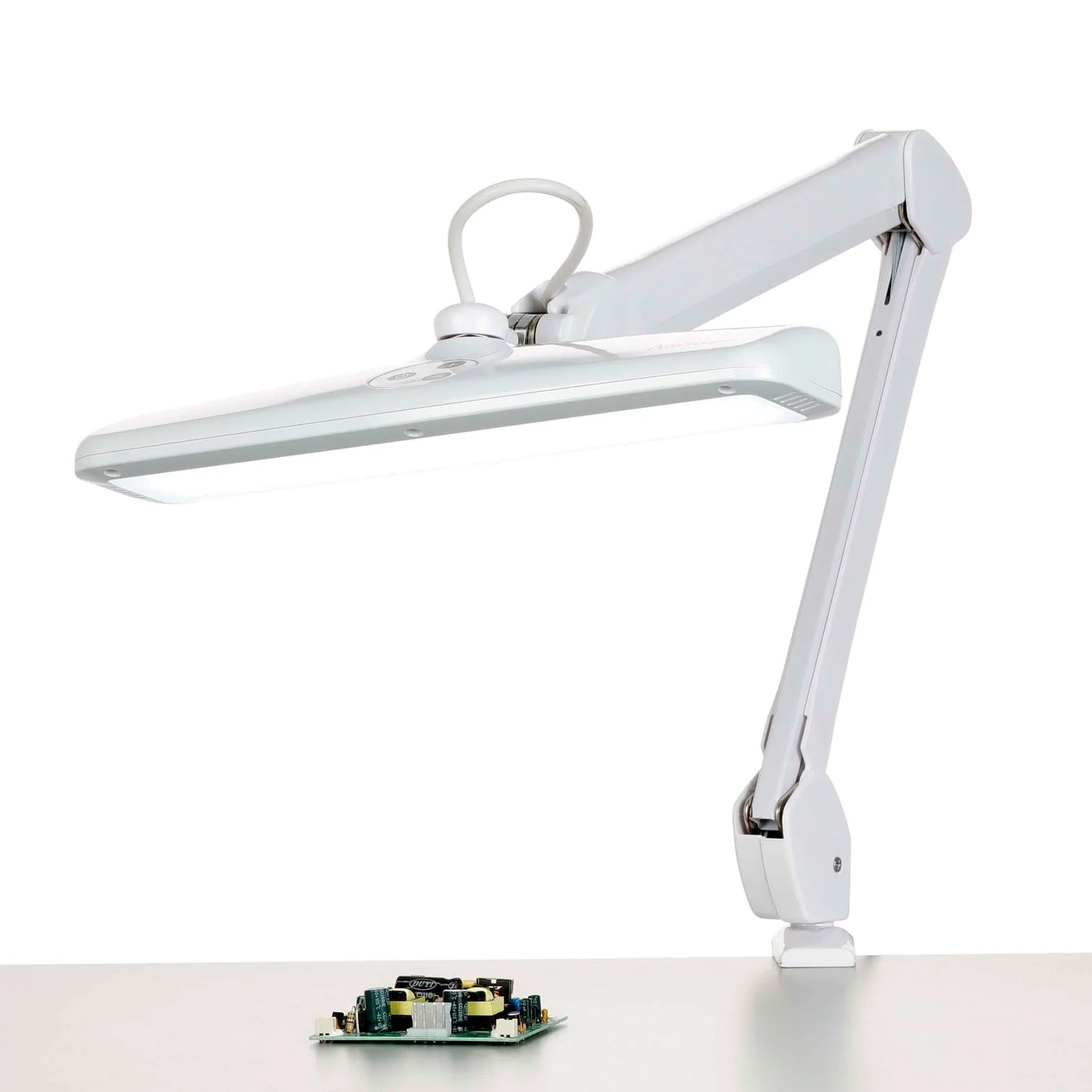 AmScope 12W 72 LED Task Lamp on Articulating Arm with Table Clamp - Image 6
