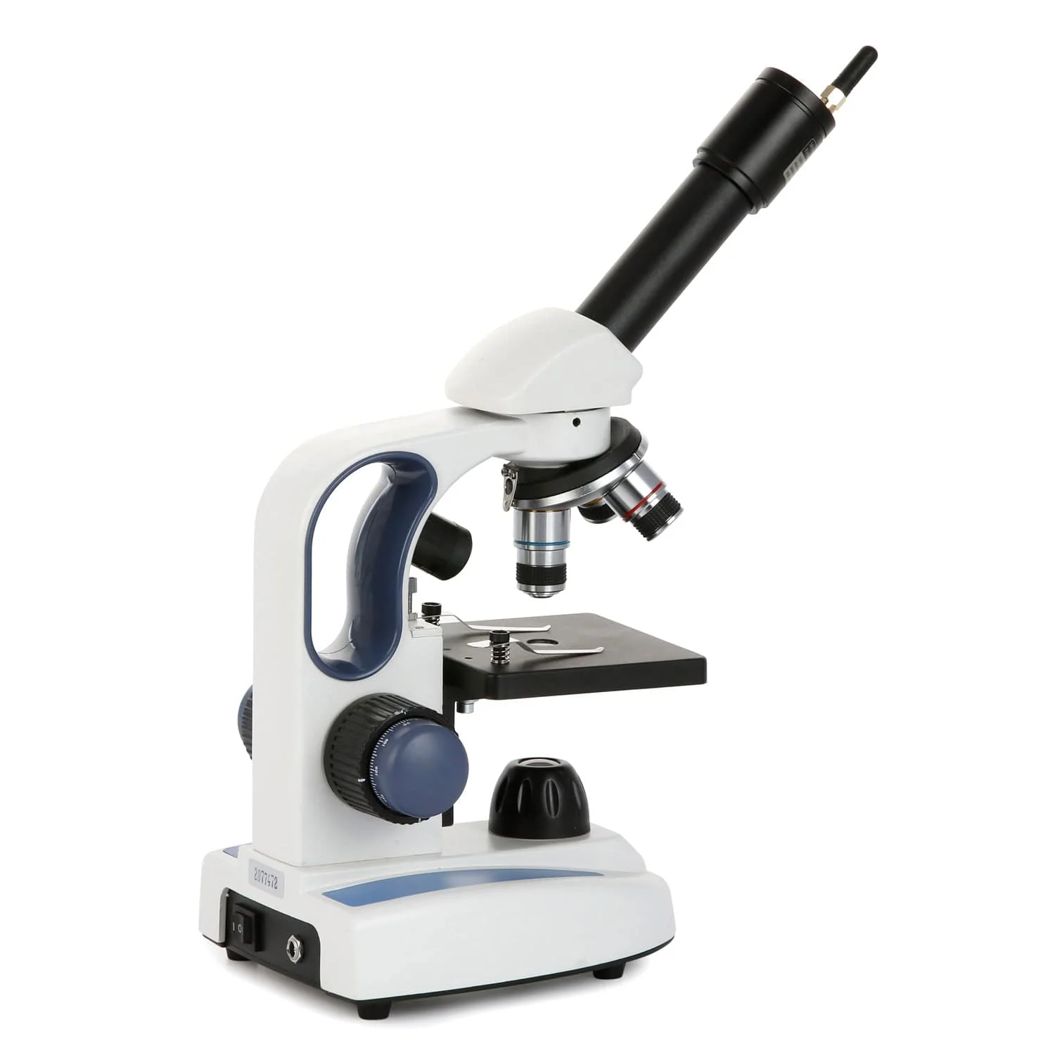 AmScope Monocular Compound Microscope 40X-1000X Magnification, Student, Battery Powered + Dual LED Illumination + Wi-Fi 2.0MP Digital Eyepiece Camera - Image 2