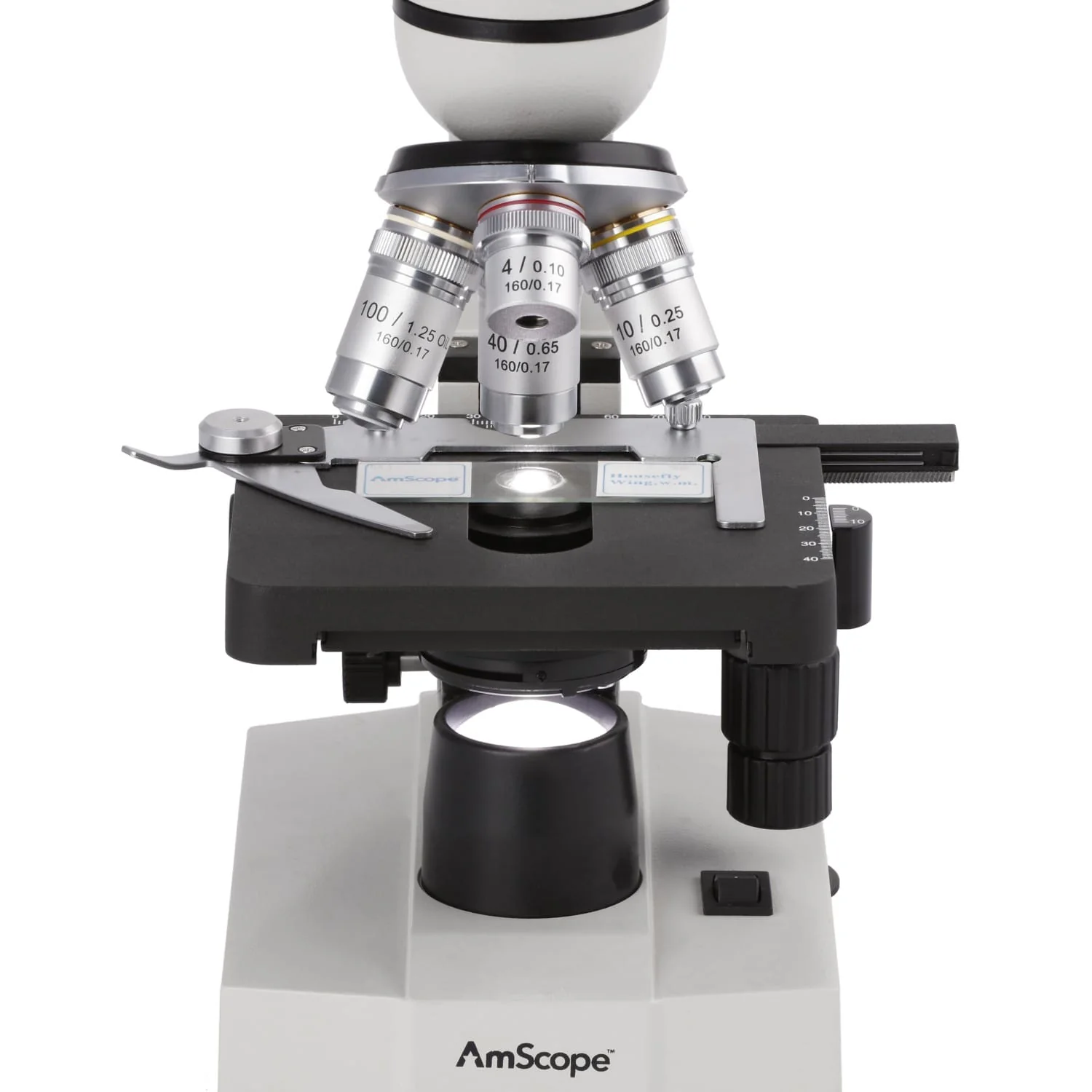AmScope M600 Series Student Monocular Compound Microscope with Mechanical Stage - Image 12