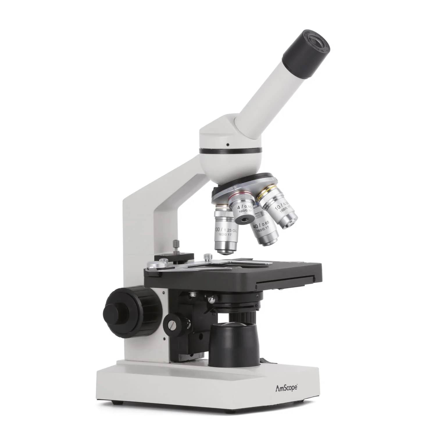 AmScope M600 Series Student Monocular Compound Microscope with Mechanical Stage - Image 4