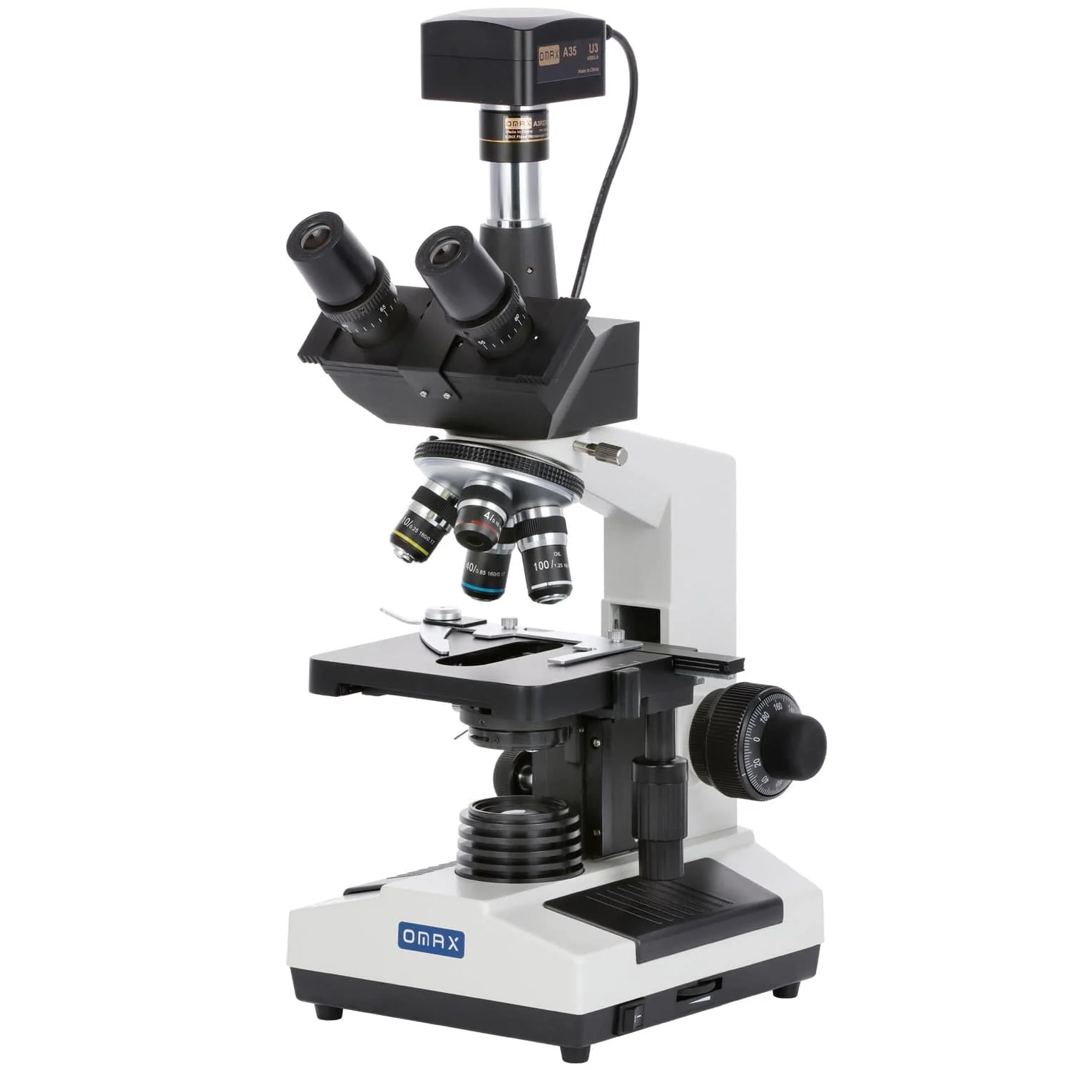 OMAX M837 Series Lab Trinocular Compound Microscope With Optional Digital Camera - Image 3