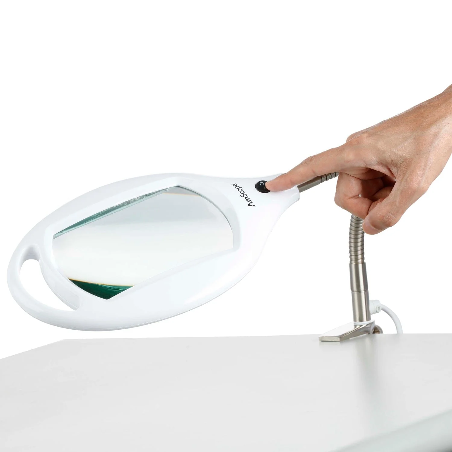 AmScope 1.75X Magnification Gooseneck 5" Diameter Lens 40 LED 6.5W Desk Clamp Magnifying Lamp - Image 2