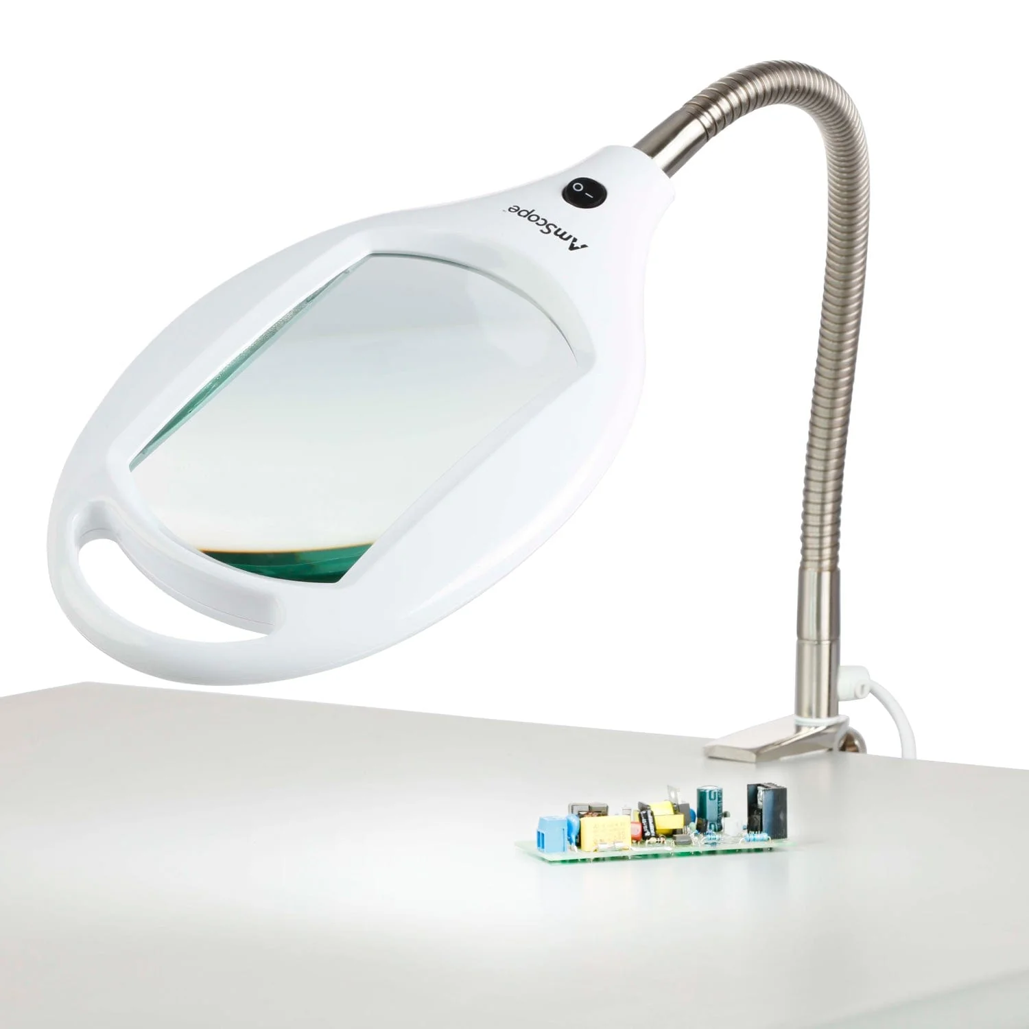 AmScope 1.75X Magnification Gooseneck 5" Diameter Lens 40 LED 6.5W Desk Clamp Magnifying Lamp - Image 4