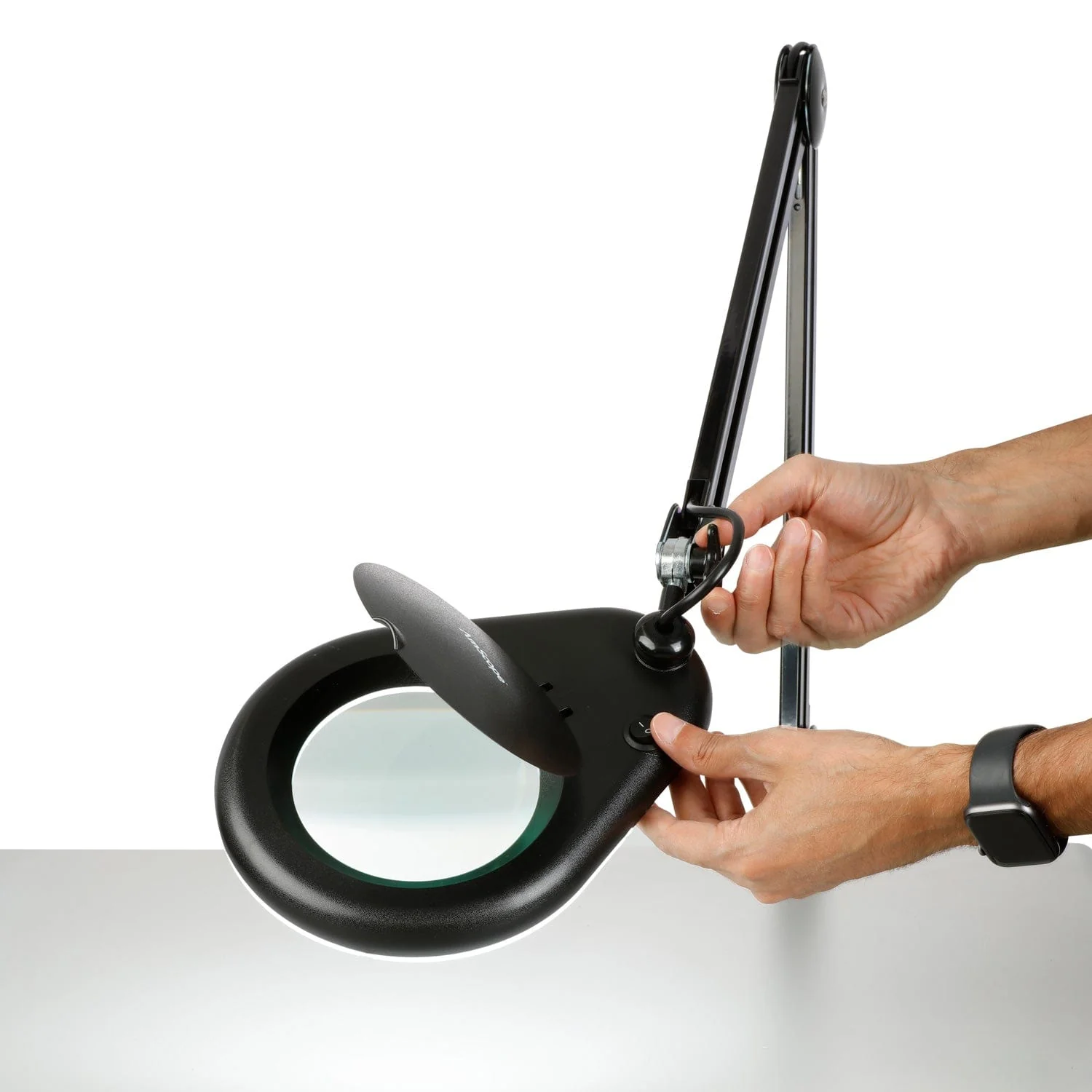 AmScope 1.75X Magnification 5" Diameter Lens 56 LED 9W Magnifying Lamp with Rolling Floor Stand in Black - Image 3