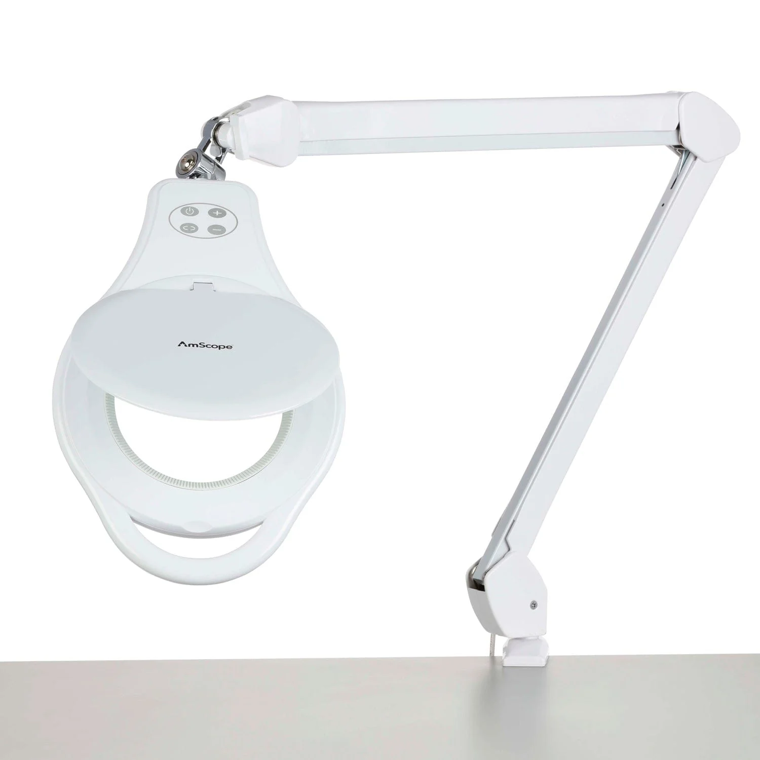 AmScope 1.75X Magnification 5" Diameter Lens 96 LED 10W Desk Clamp Magnifying Lamp