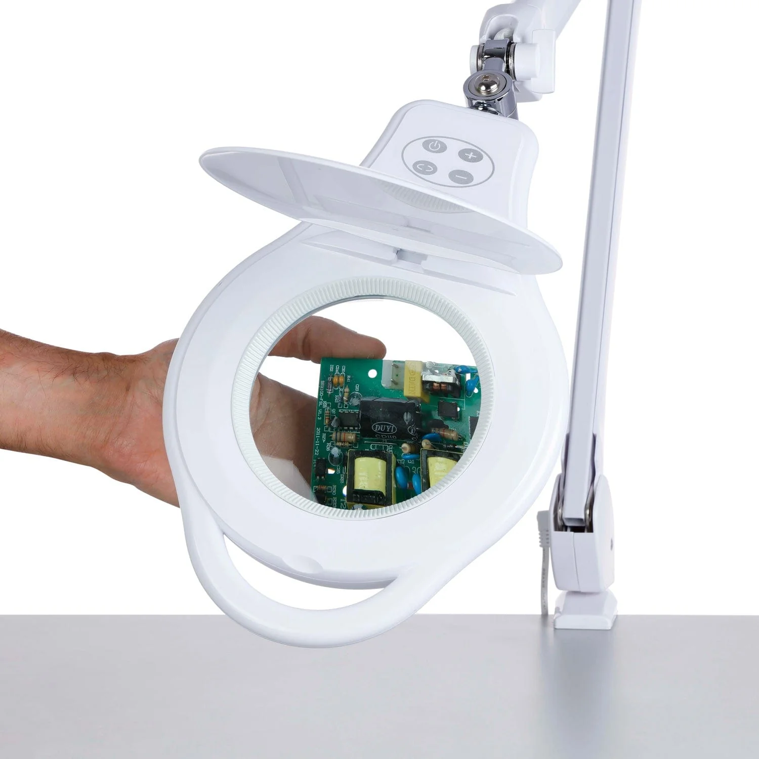 AmScope 1.75X Magnification 5" Diameter Lens 96 LED 10W Desk Clamp Magnifying Lamp - Image 6