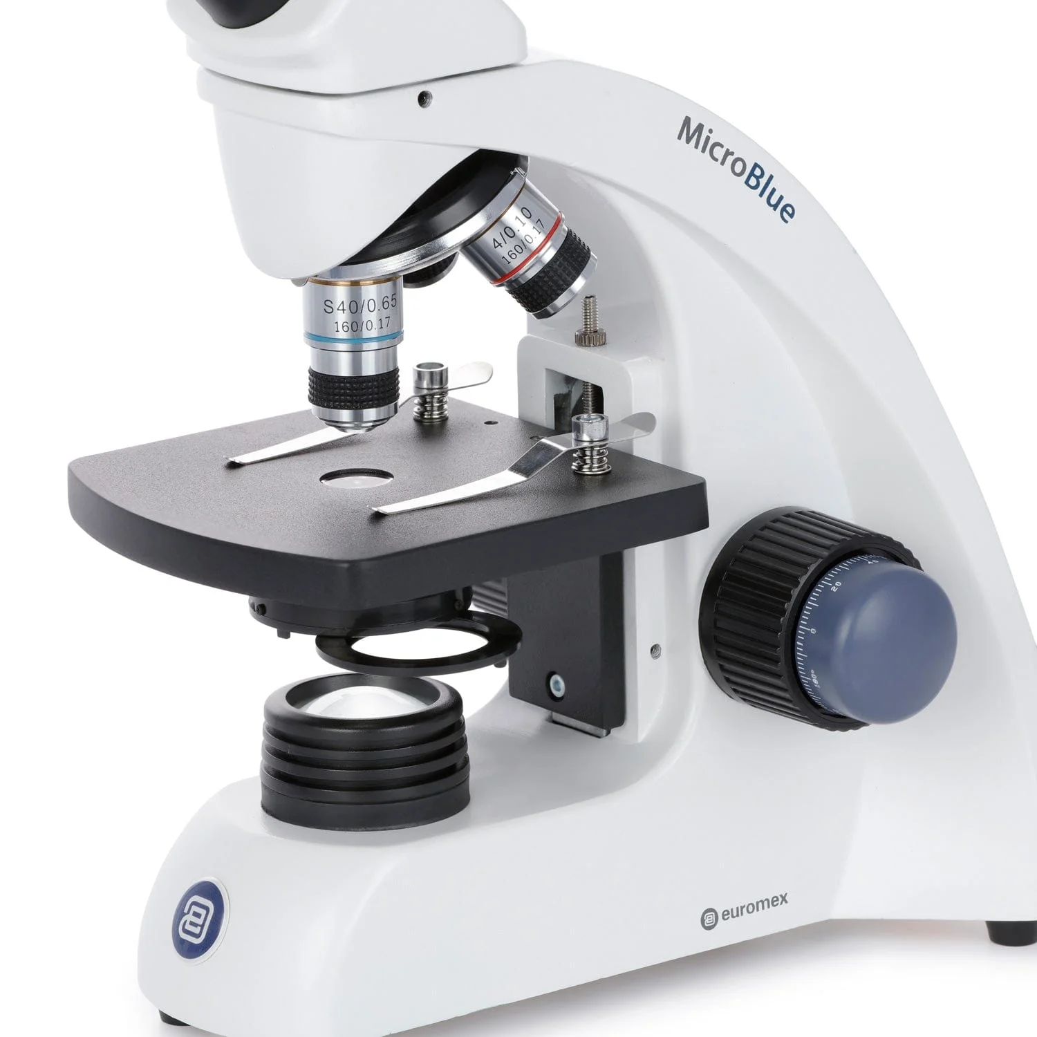 Euromex MicroBlue Series Portable Student Monocular Compound Microscope 40X-400X Magnification - Image 2