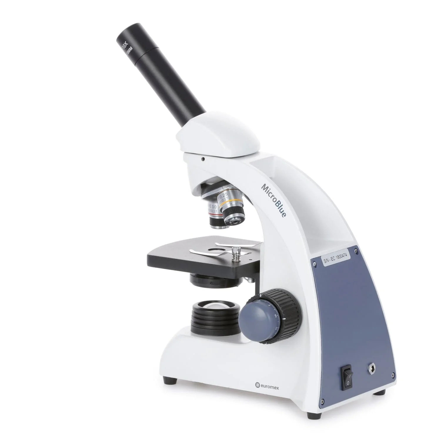 Euromex MicroBlue Series Portable Student Monocular Compound Microscope 40X-400X Magnification - Image 3