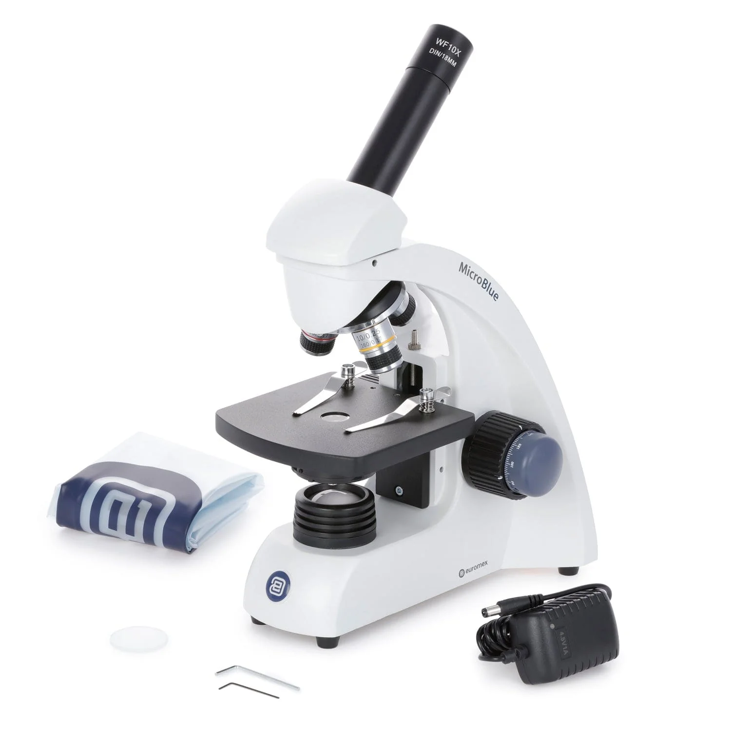 Euromex MicroBlue Series Portable Student Monocular Compound Microscope 40X-400X Magnification - Image 7
