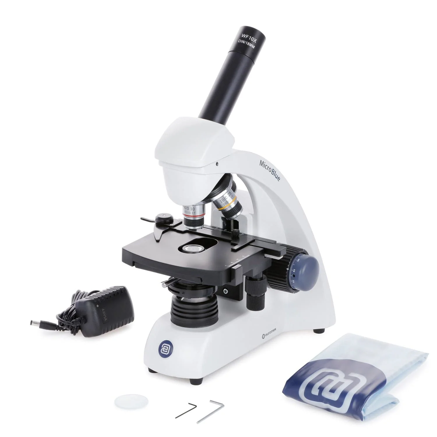 Euromex MicroBlue Series Portable Student Monocular Compound Microscope 40X-1000X Magnification with Mechanical Stage - Image 6