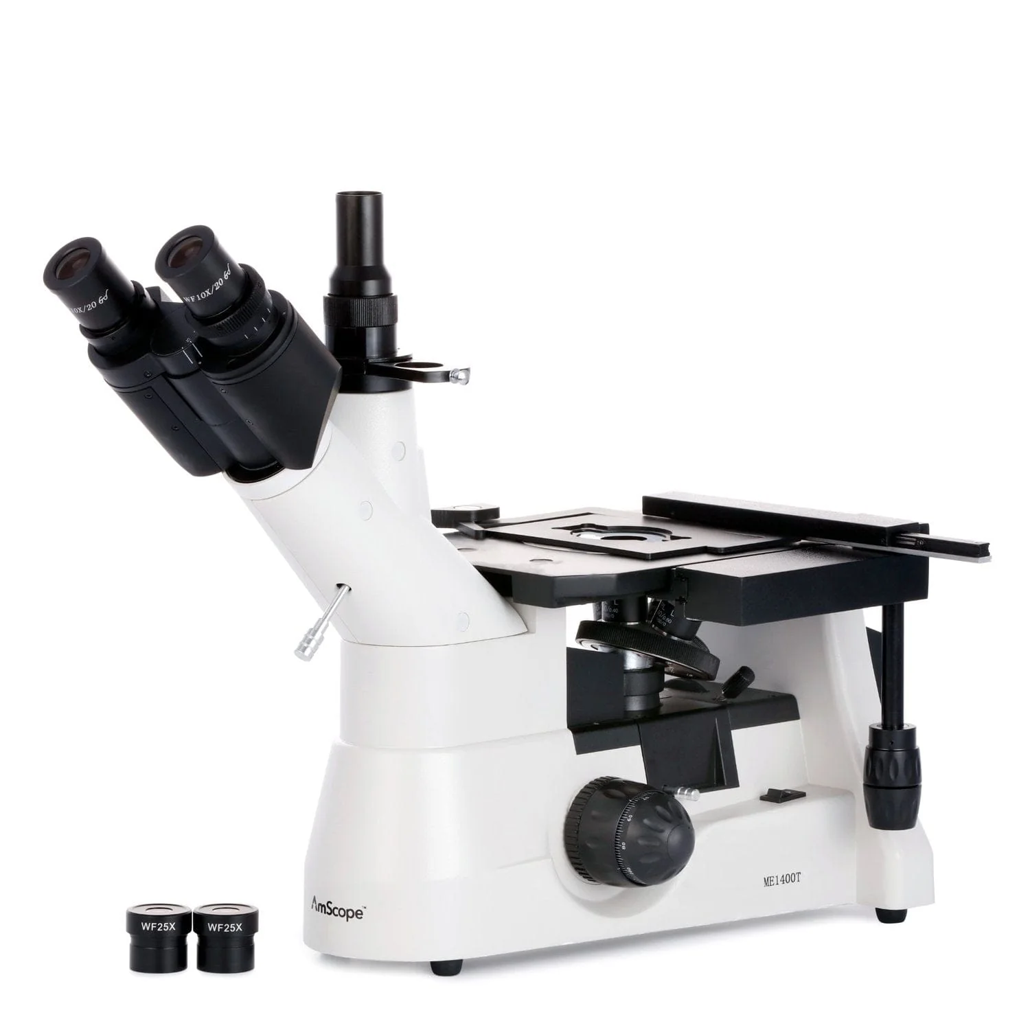 AmScope ME1400 Series Inverted Plan Optics Polarizing Metallurgical Trinocular Compound Microscope with Optional Digital Camera - Image 4