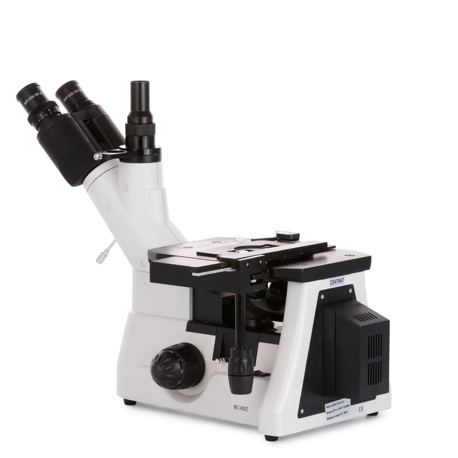 AmScope ME1400 Series Inverted Plan Optics Polarizing Metallurgical Trinocular Compound Microscope with Optional Digital Camera - Image 5