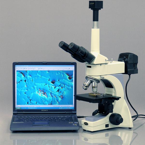 AmScope ME400 Series Infinity-Corrected Plan Metallurgical Trinocular Compound Microscope with Optional Digital Camera - Image 9