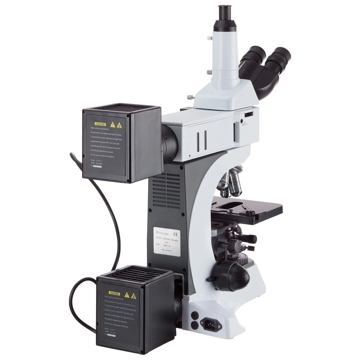 AmScope ME520 Series Infinity-Corrected Darkfield Polarizing Metallurgical Trinocular Compound Microscope with Optional HDMI Digital Camera - Image 8