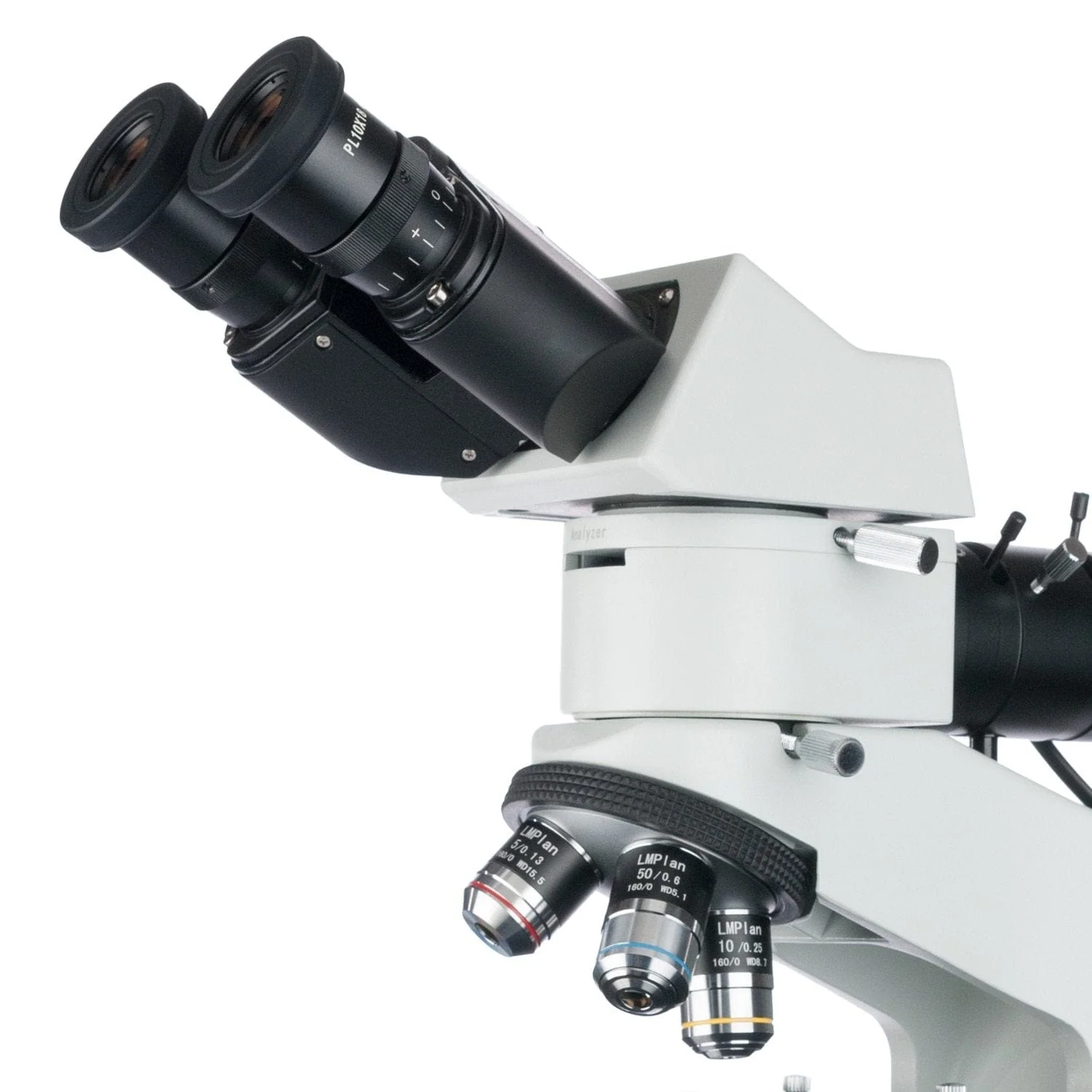 AmScope ME580 Series Compact Metallurgical Upright Binocular Compound Microscope with Dual Illumination Polarized Light and Optional Digital Camera - Image 5