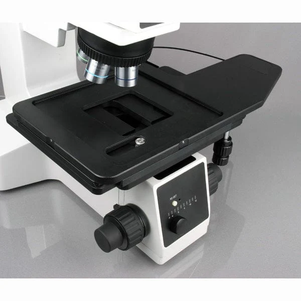 AmScope ME600 Series Large-Format Stage Brightfield and Polarizing Metallurgical Upright Trinocular Compound Microscope with Additional 100X Objective Lens and Optional Digital Camera - Image 11