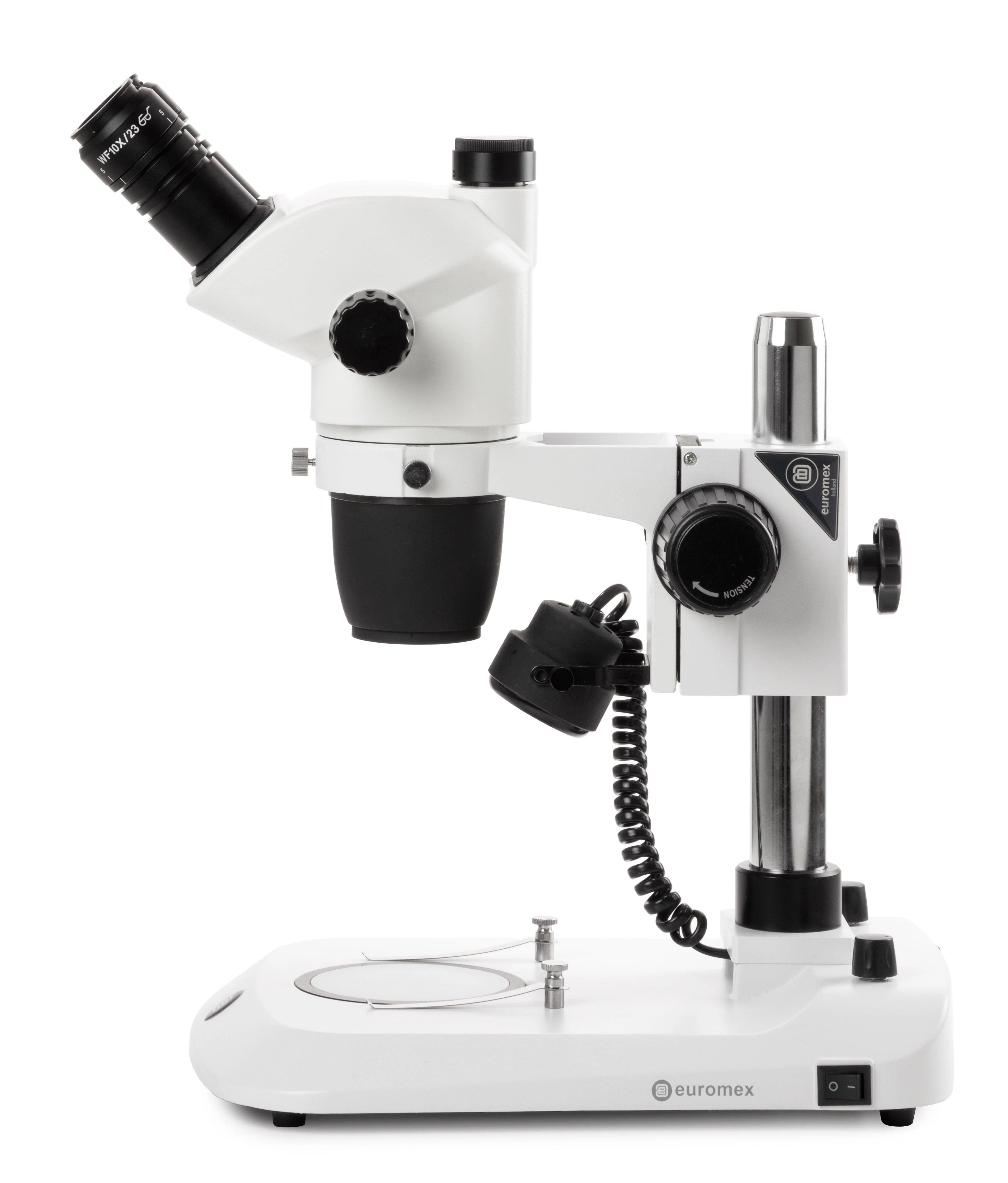 Euromex NexiusZoom Series High-Precision Zoom EVO Trinocular Stereo Microscope 6.5X-55X Magnification on Pillar Stand w/3W LED Incident & Transmitted Illumination - Image 3