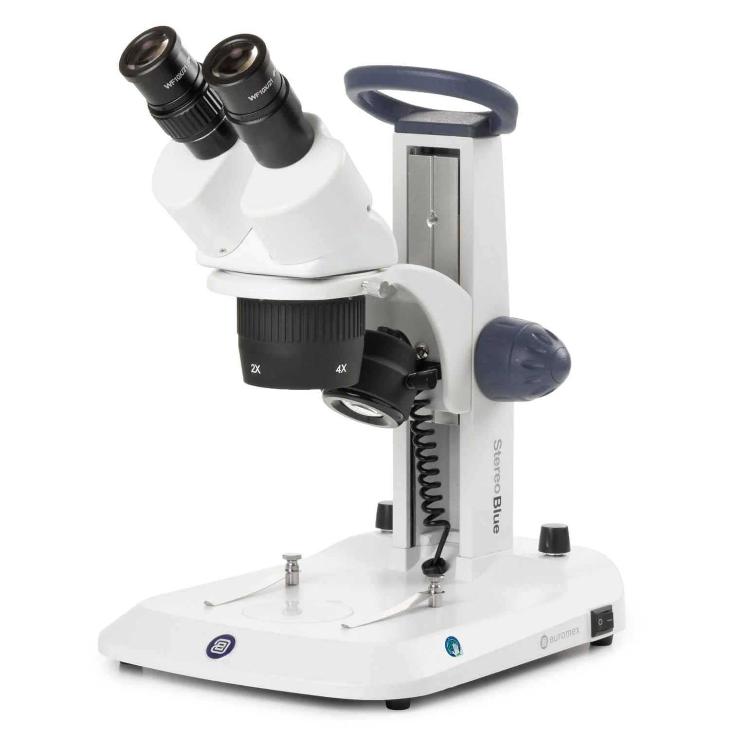 Euromex StereoBlue Series Binocular Stereo Microscope 20X-40X Magnification with 2X/4X Objective Lenses on Dual Illumination Track Stand