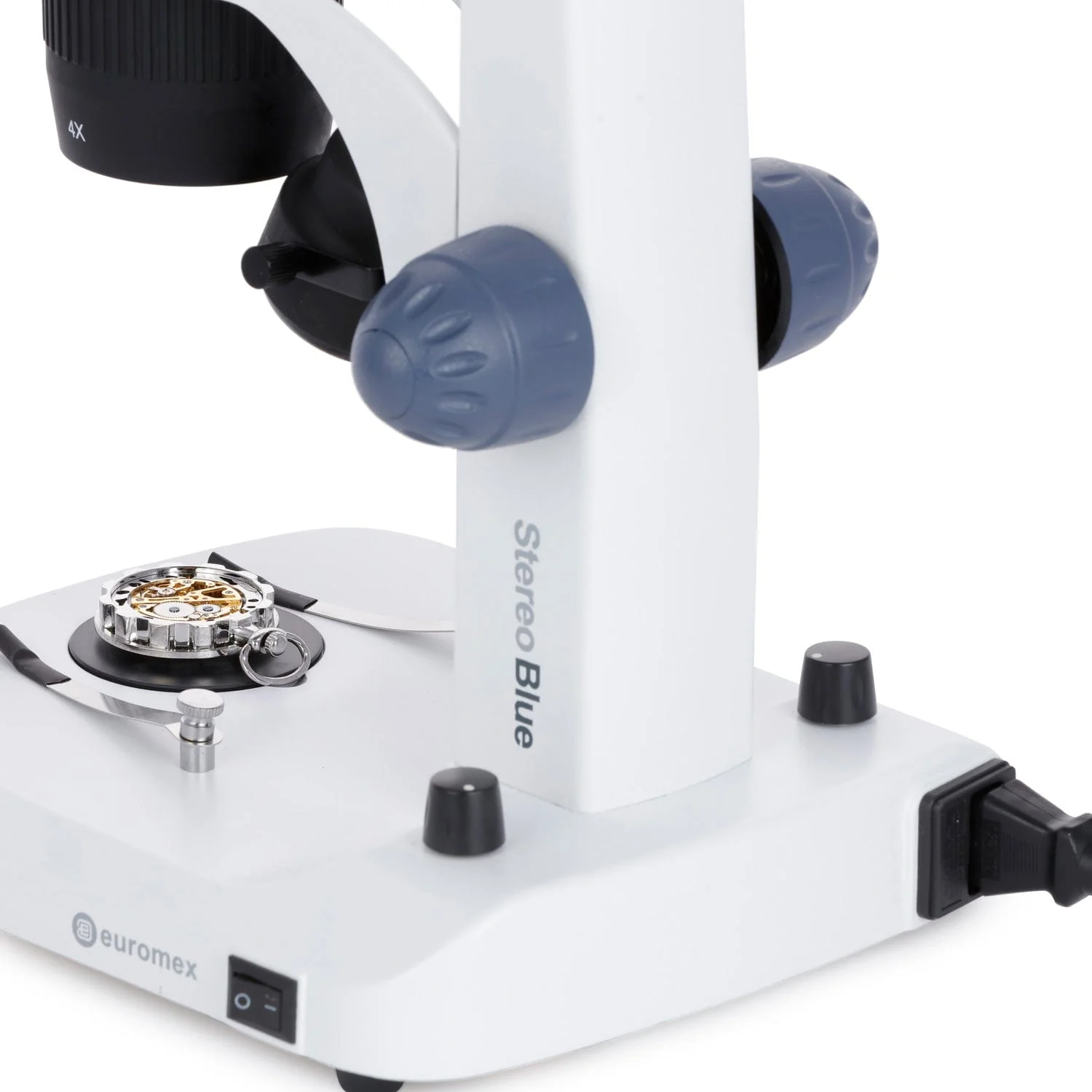 Euromex StereoBlue Series Binocular Stereo Microscope 20X-40X Magnification with 2X/4X Objective Lenses on Dual Illumination Track Stand - Image 3