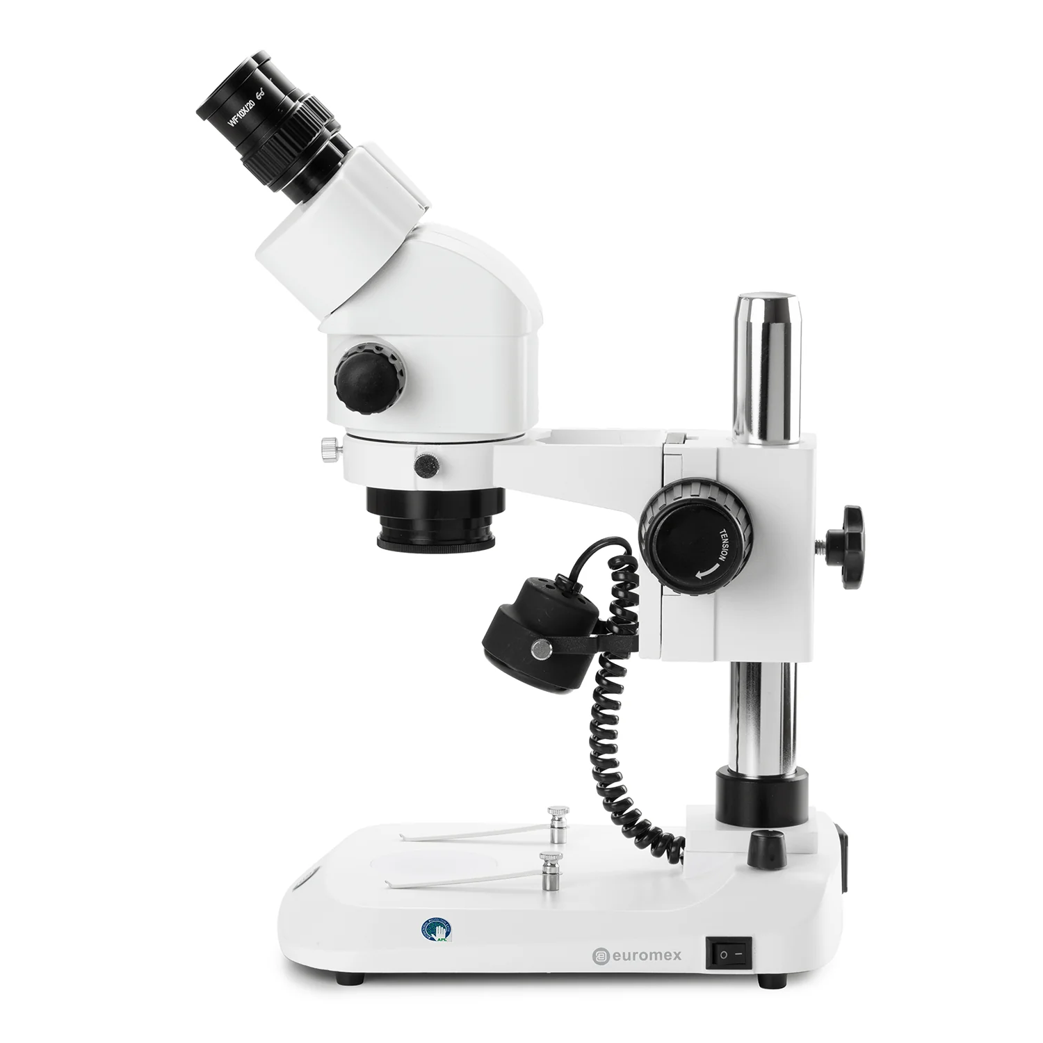 Euromex StereoBlue Series Zoom Trinocular Stereo Microscope 7X-45X Magnification on Pillar Stand with Incident Light and Transmitted LED illumination - Image 2