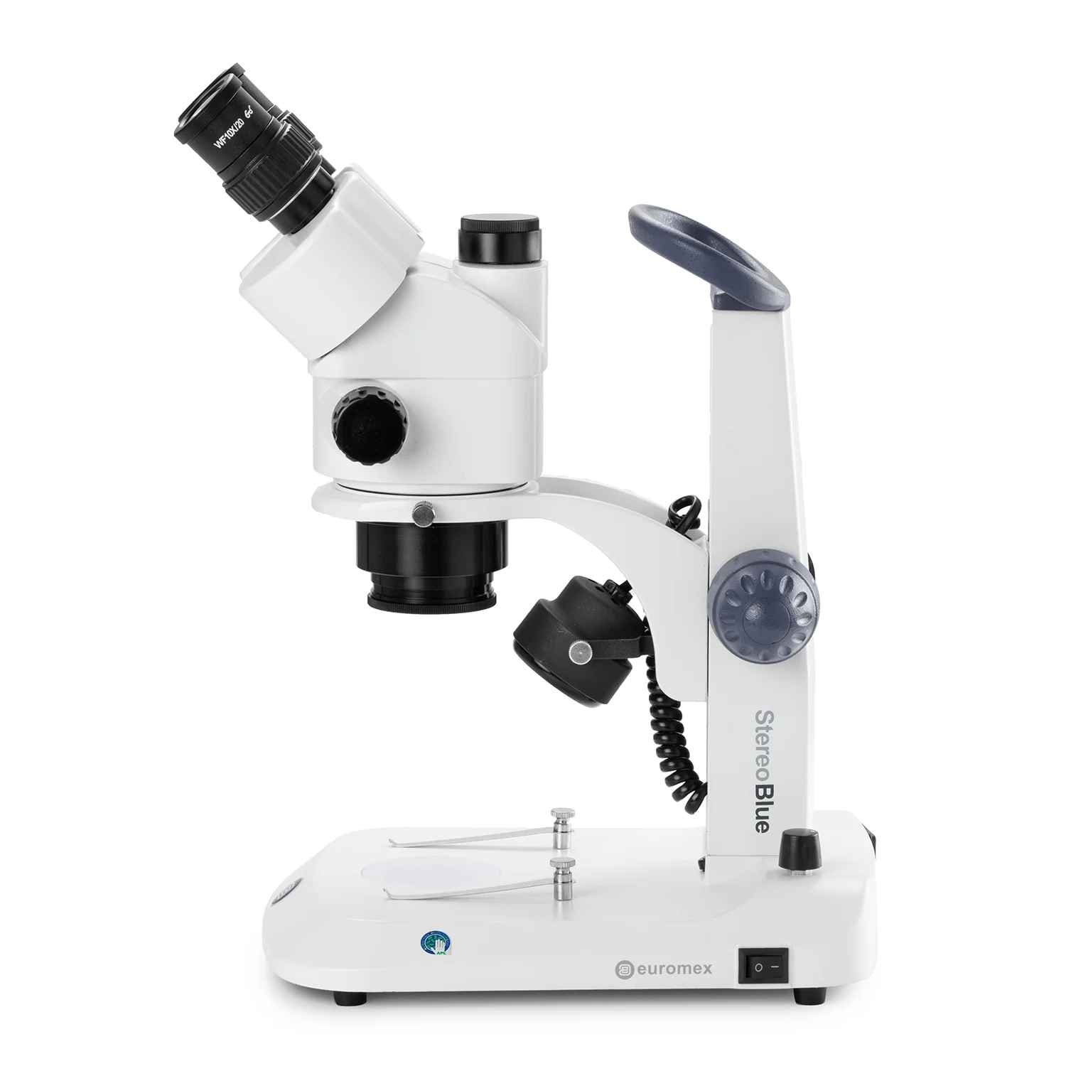 Euromex StereoBlue Series Zoom Trinocular Stereo Microscope 7X-45X Magnification on Rack & Pinion Track Stand with Incident Light and Transmitted LED illumination - Image 3