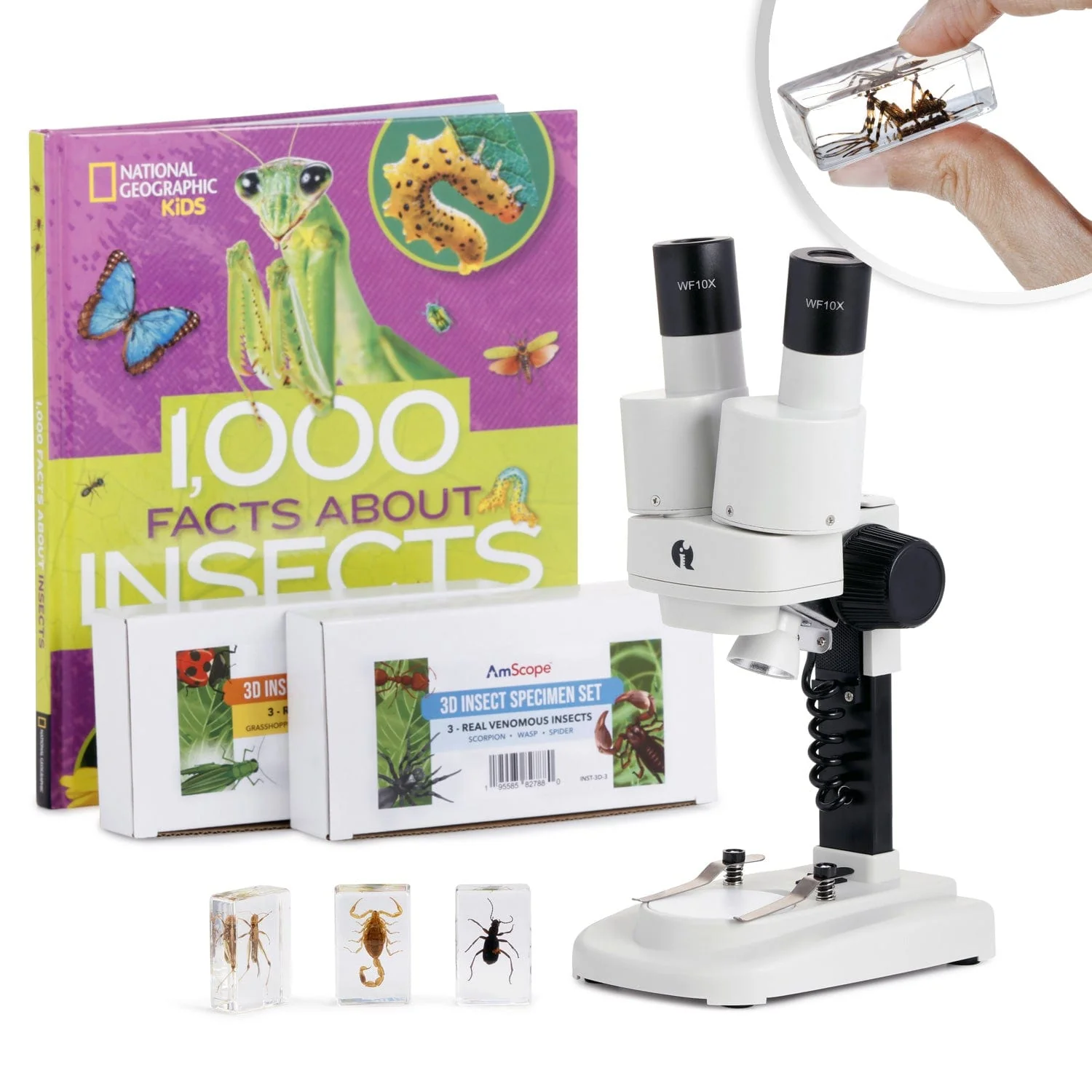 Amscope SE102Z-BKI-INST23 Stereo Microscope for Kids Industrial Inspection, PCB & Soldering, Gem & Jewelry
