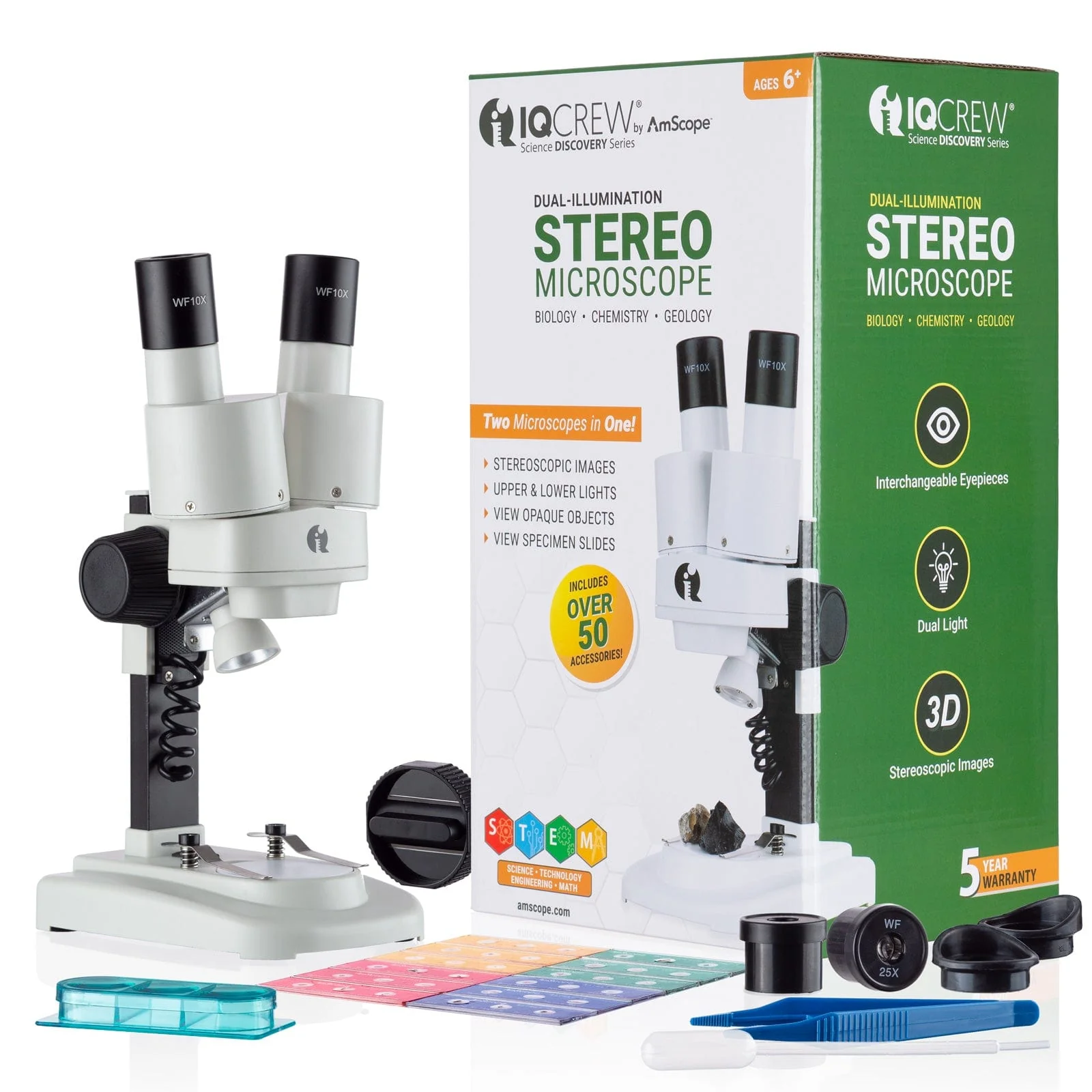 Amscope SE102Z-BKI-INST23 Stereo Microscope for Kids Industrial Inspection, PCB & Soldering, Gem & Jewelry - Image 8