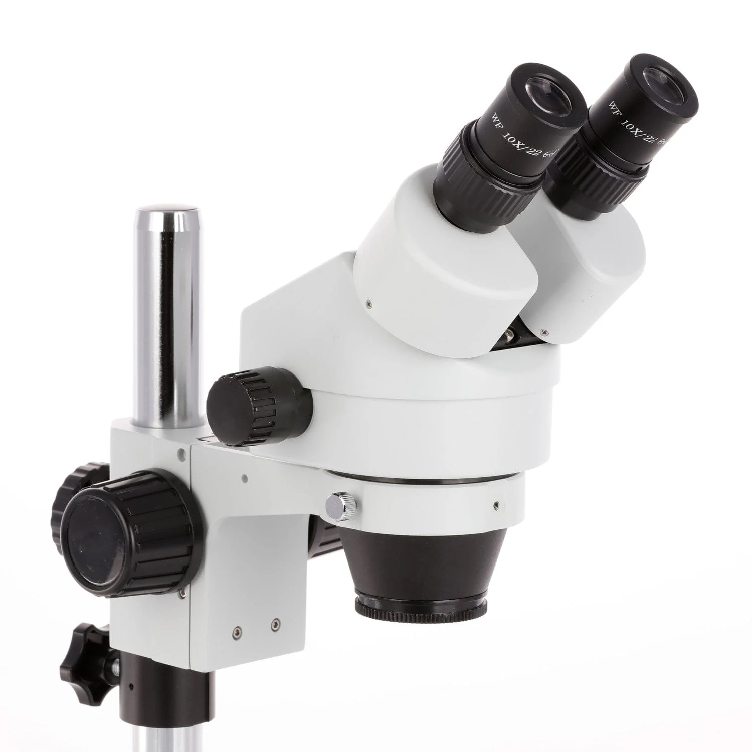 AmScope SM-1 Series Zoom Binocular Stereo Microscope with 150W Halogen Dual Gooseneck Lights on Pillar-stand with Large Base and Optional Digital Camera - Image 7