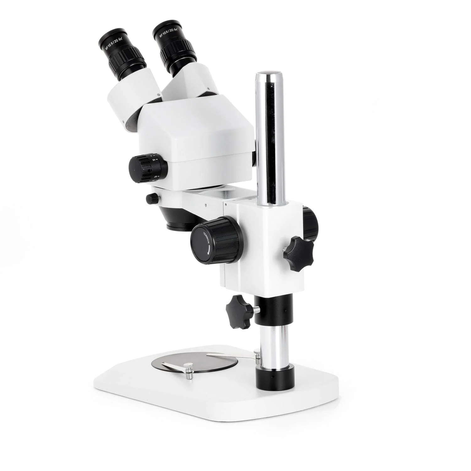 AmScope SM-1 Series Zoom Binocular Stereo Microscope with 144 LED Compact Ring Light and Optional Digital Camera on Compact Pillar Stand - Image 8