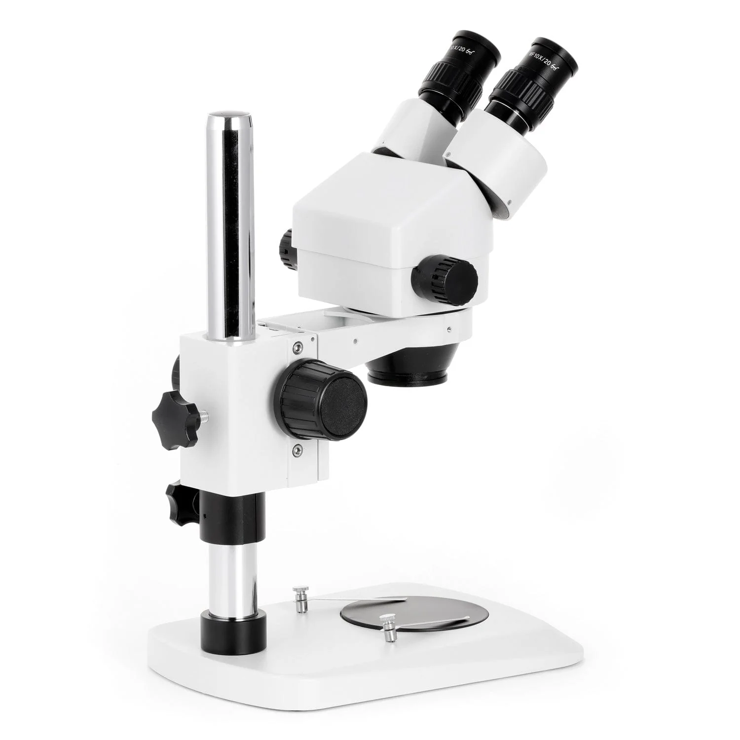 AmScope SM-1 Series Zoom Binocular Stereo Microscope with 30W LED Single Fiber Optic Gooseneck Light and Optional Digital Camera on Compact Pillar Stand - Image 6