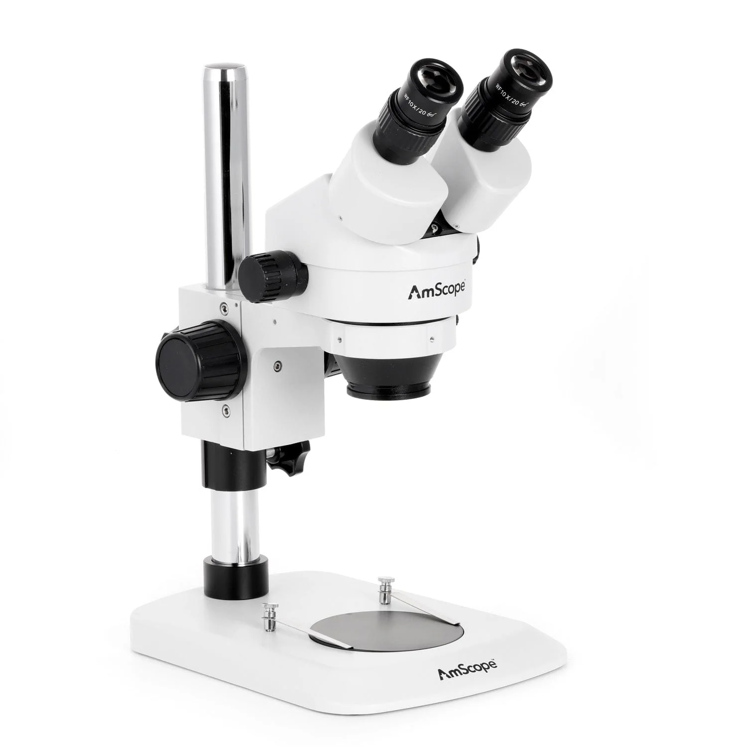AmScope SM-1 Series Zoom Binocular Stereo Microscope with 64 LED Compact Ring Light and Optional Digital Camera on Compact Pillar Stand - Image 9