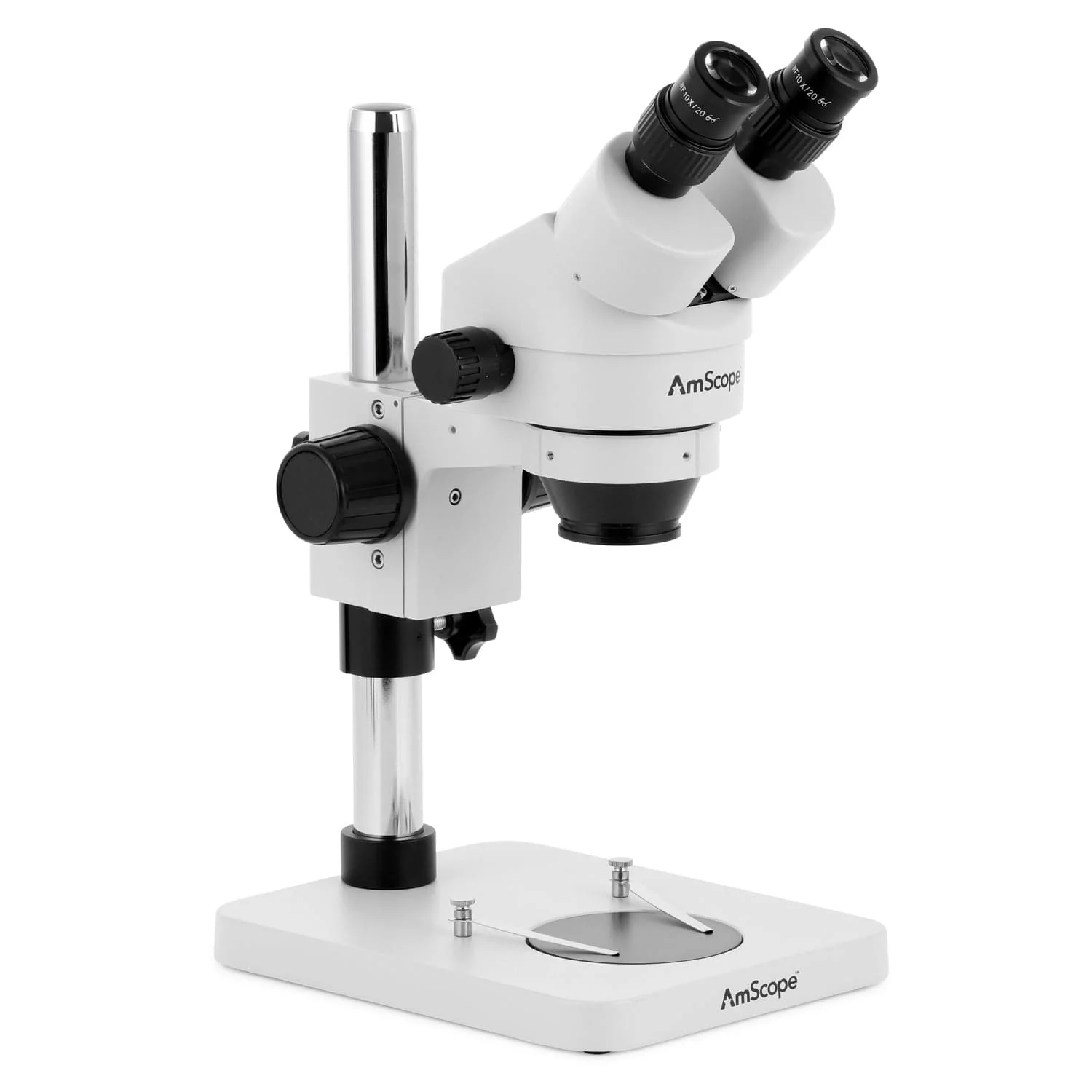 AmScope SM-1B Series Inspection and Dissecting Binocular Zoom Stereo Microscope with 144 LED Compact Ring Light and Optional Digital Camera on Compact Pillar Stand - Image 6