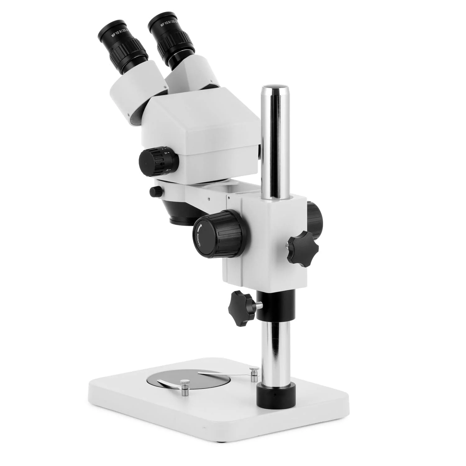 AmScope SM-1B Series Inspection and Dissecting Binocular Zoom Stereo Microscope with 144 LED Compact Ring Light and Optional Digital Camera on Compact Pillar Stand - Image 9