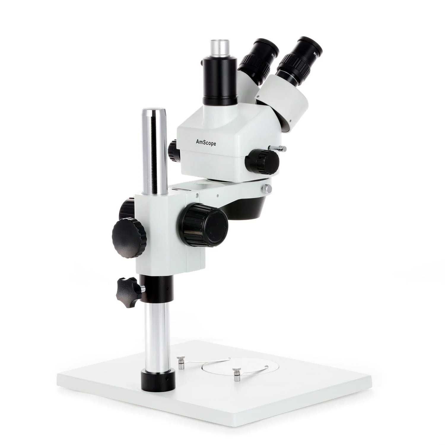 AmScope SM-1 Series Zoom Trinocular Stereo Microscope on Pillar Stand with Extra Large Base Plate w/30W LED Single Fiber Optic Gooseneck Light and HDMI Camera - Image 13