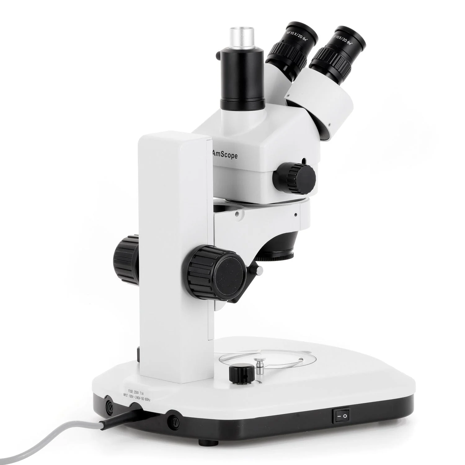 AmScope SM-1 Series Zoom Trinocular Stereo Microscope with Dual LED, Optional Digital Camera on Track Stand - Image 9