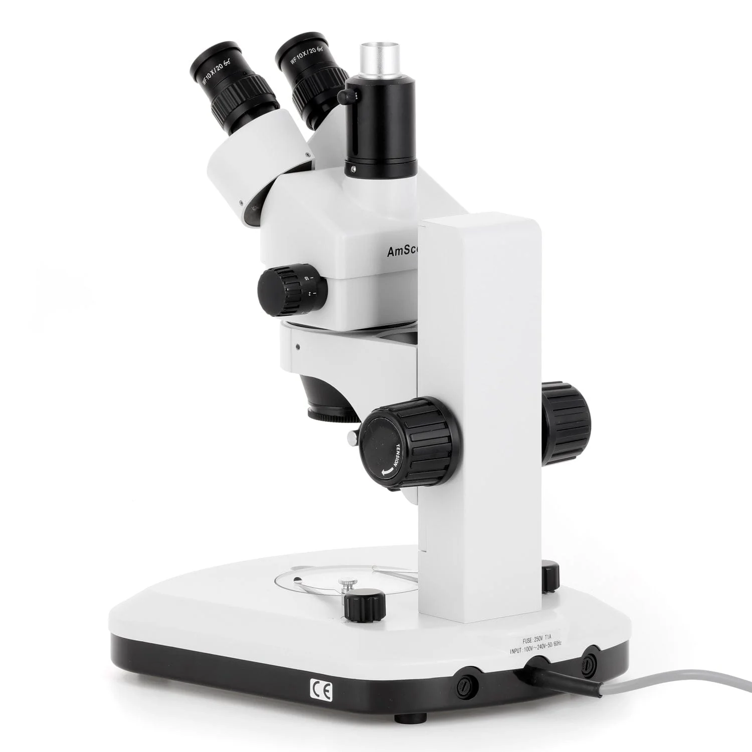 AmScope SM-1 Series Zoom Trinocular Stereo Microscope with Dual LED, Auto Focus Camera on Track Stand - Image 9