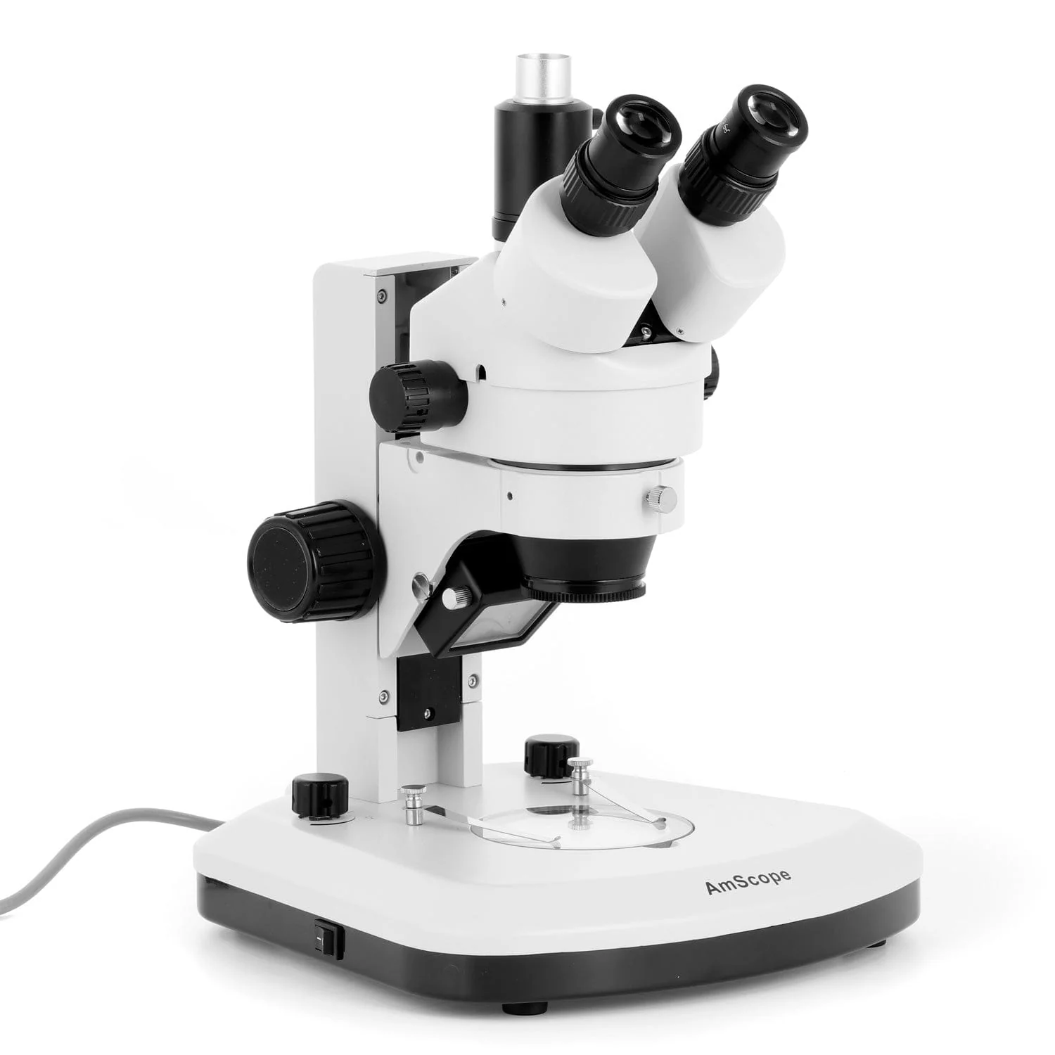 AmScope SM-1 Series Zoom Trinocular Stereo Microscope with Dual LED, HDMI Camera on Track Stand - Image 13