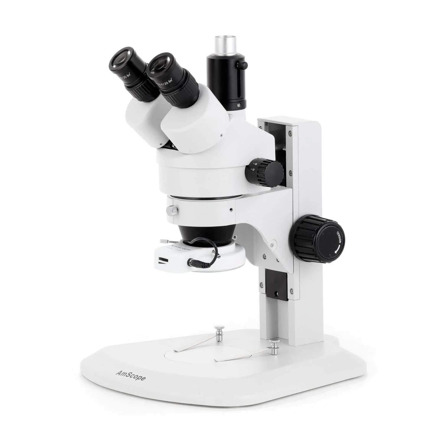 AmScope SM-1 Series Zoom Trinocular Stereo Microscope with 144 LED Compact Ring Light and Auto Focus Camera on Track Stand - Image 2