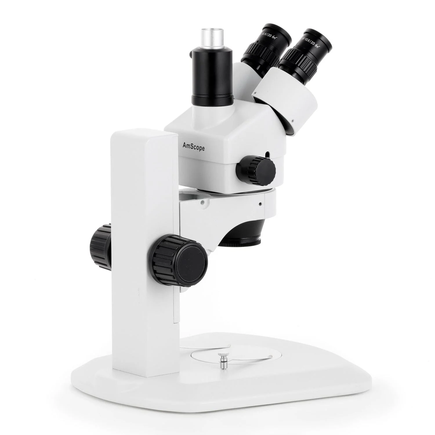 AmScope SM-1 Series Zoom Trinocular Stereo Microscope with 30W LED Fiber Optic Ring Light and Auto Focus Camera on Track Stand - Image 11