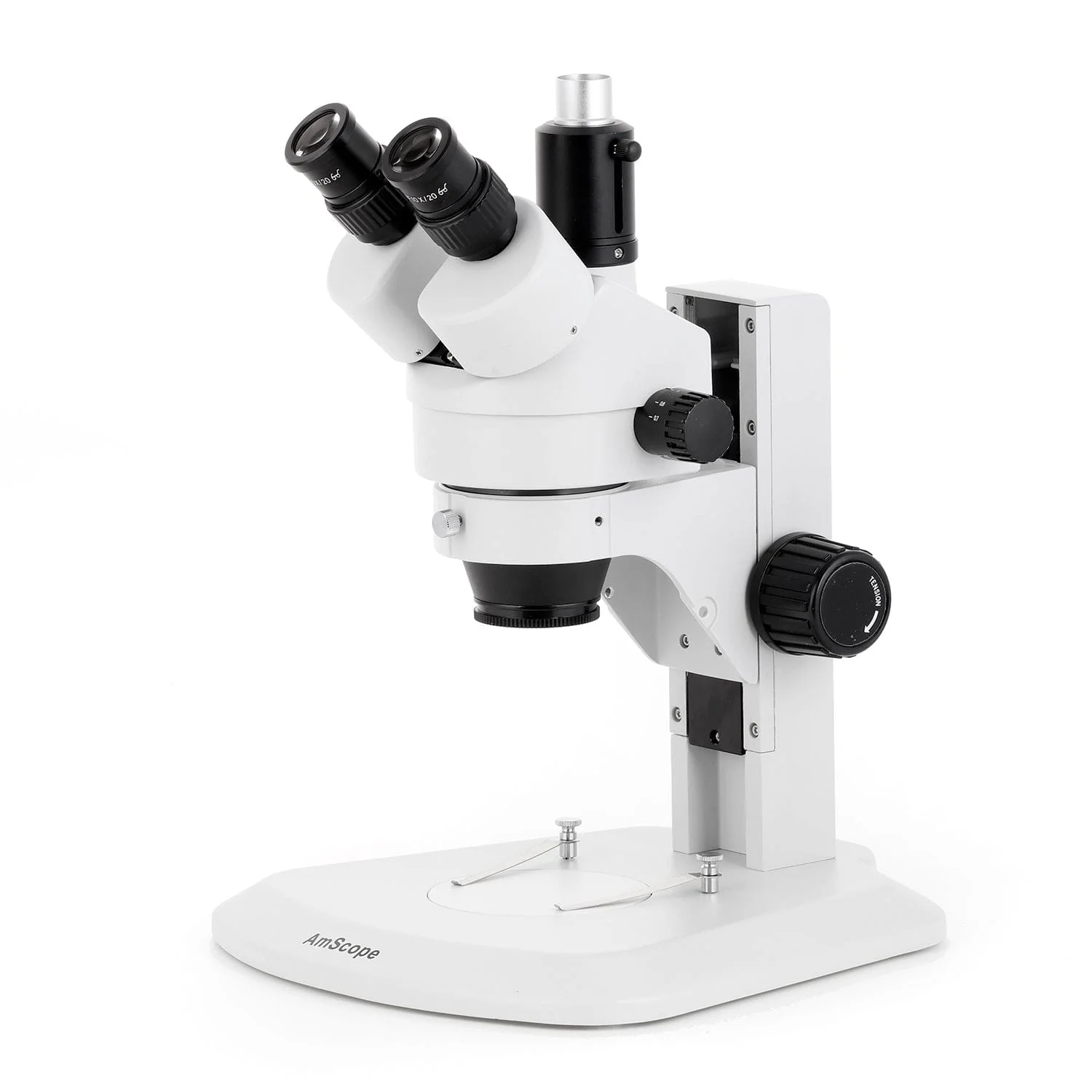 AmScope SM-1 Series Zoom Trinocular Stereo Microscope with 64 LED Compact Ring Light and Auto Focus Camera on Track Stand - Image 2